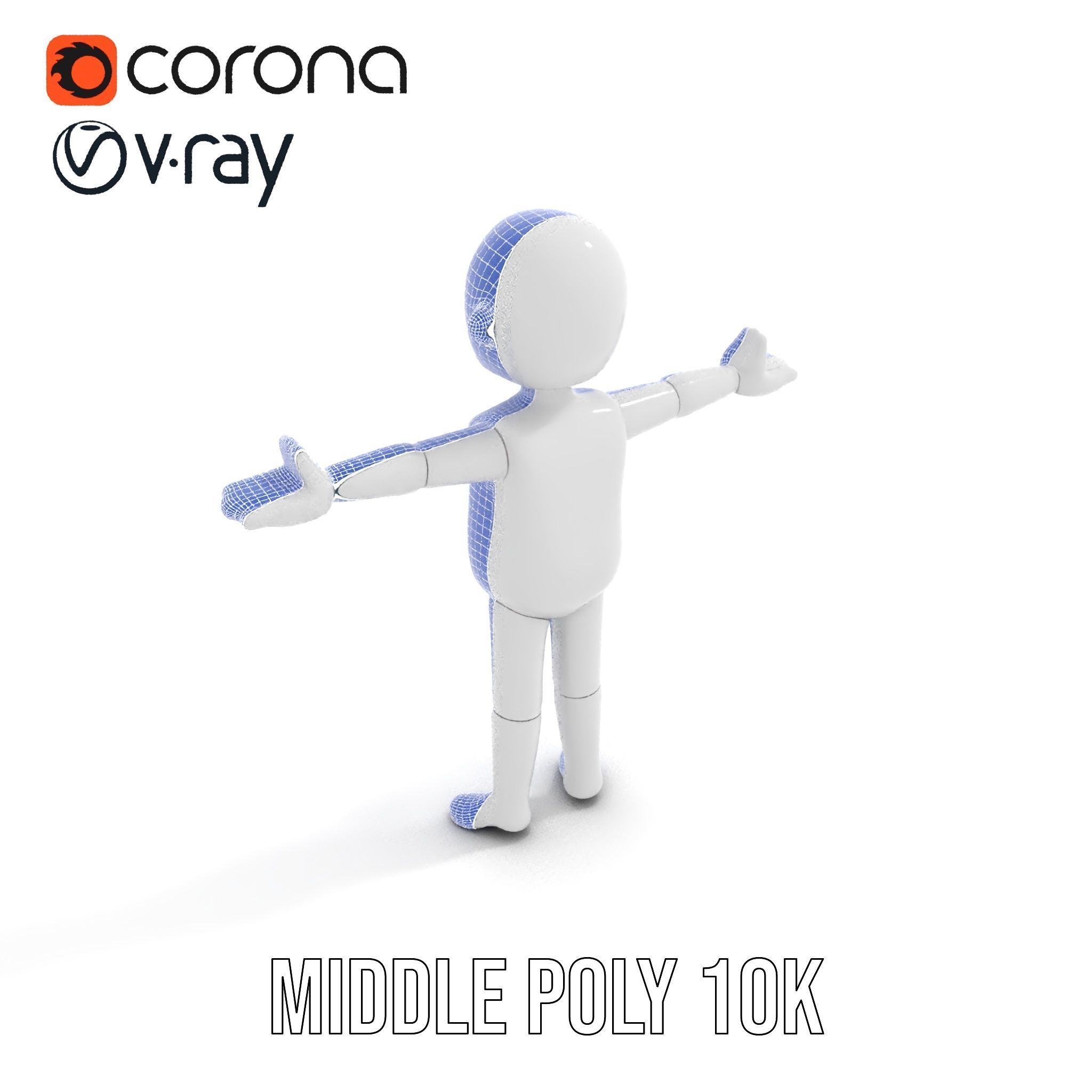 Minimalist Character Rigged and Animated Model for Games and VR Low-poly 3D model_24