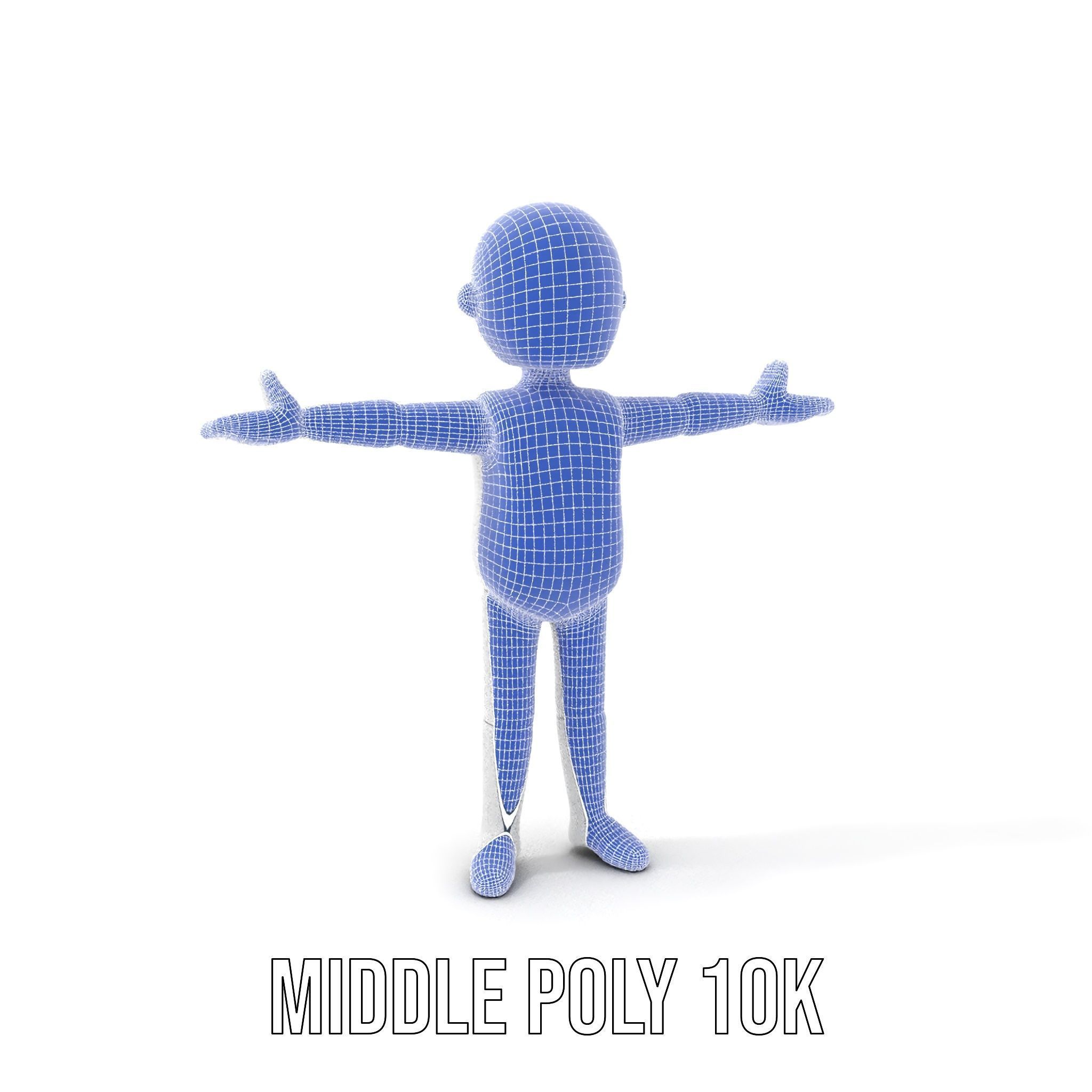 Minimalist Character Rigged and Animated Model for Games and VR Low-poly 3D model_32