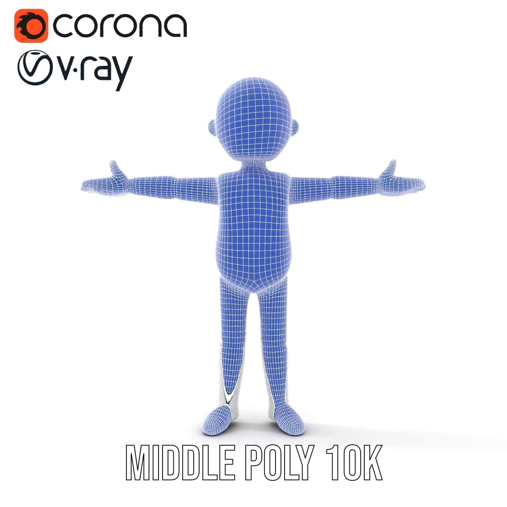 Minimalist Character Rigged and Animated Model for Games and VR Low-poly 3D model_34