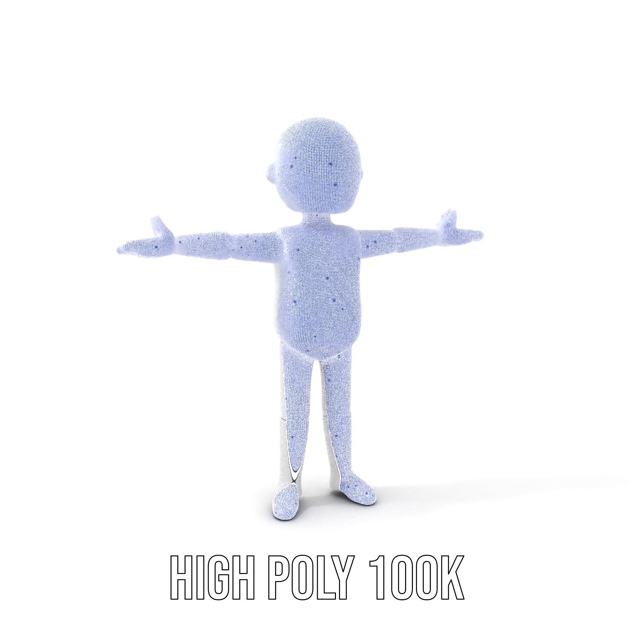 Minimalist Character Rigged and Animated Model for Games and VR Low-poly 3D model_4