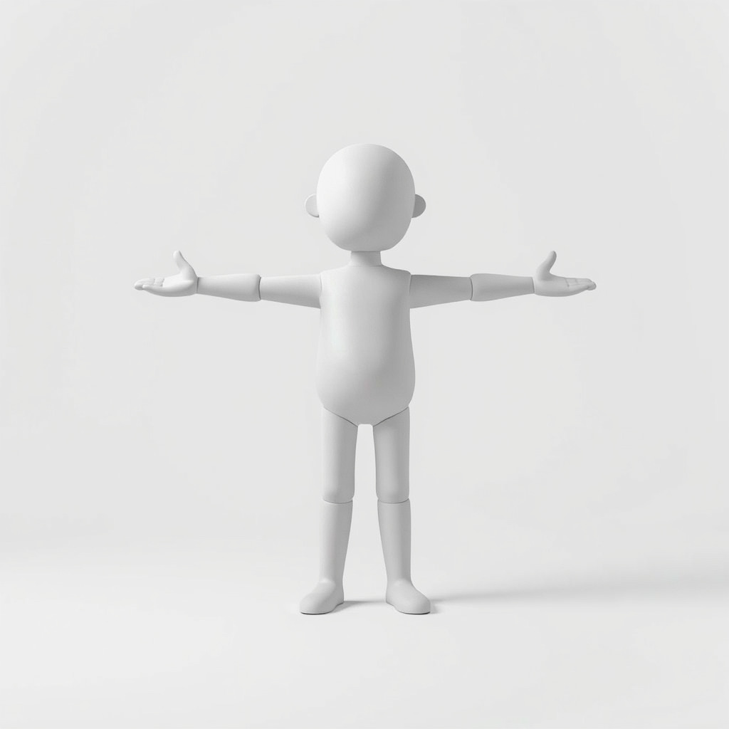 Minimalist Character Rigged and Animated Model for Games and VR Low-poly 3D model_2