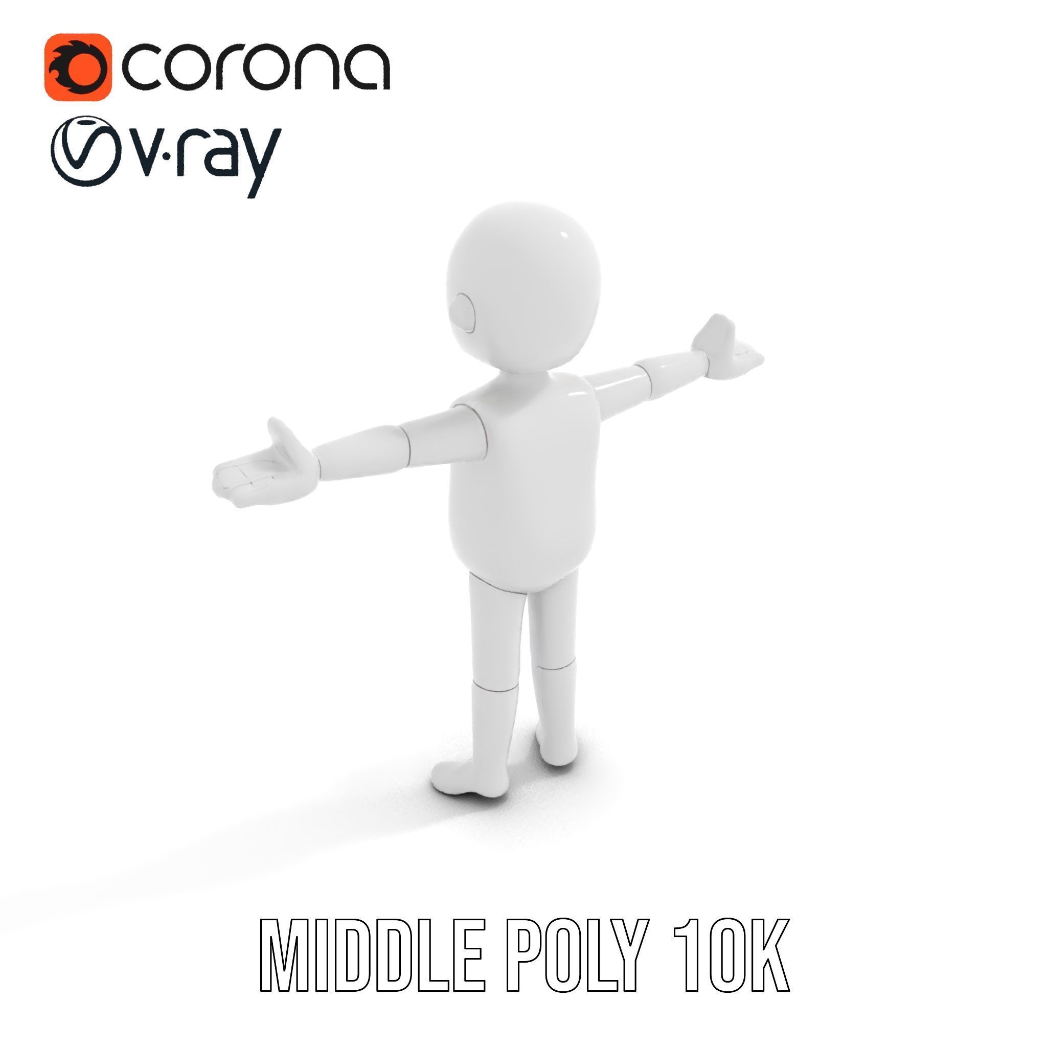 Minimalist Character Rigged and Animated Model for Games and VR Low-poly 3D model_15