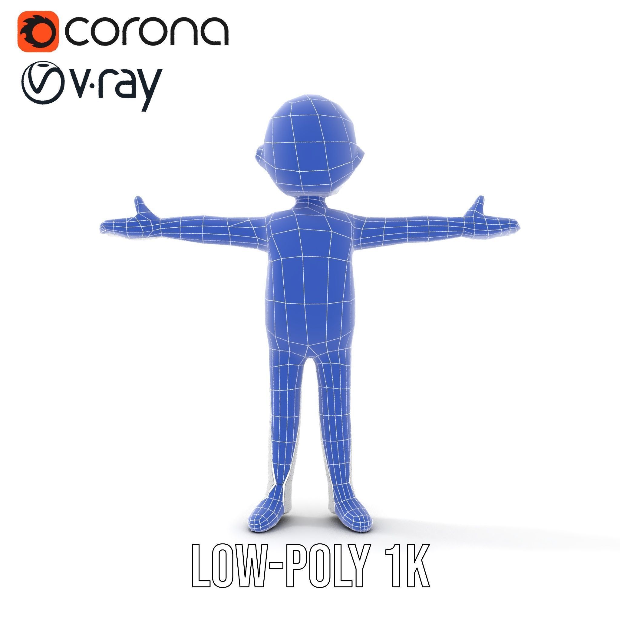 Minimalist Character Rigged and Animated Model for Games and VR Low-poly 3D model_31