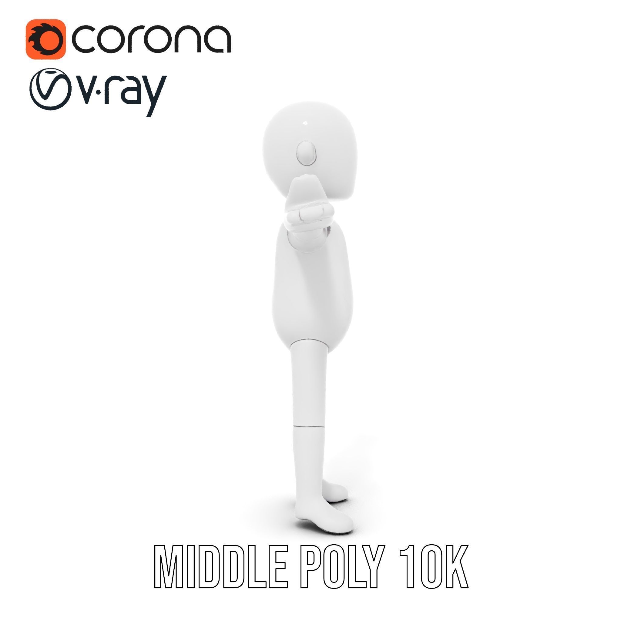 Minimalist Character Rigged and Animated Model for Games and VR Low-poly 3D model_21