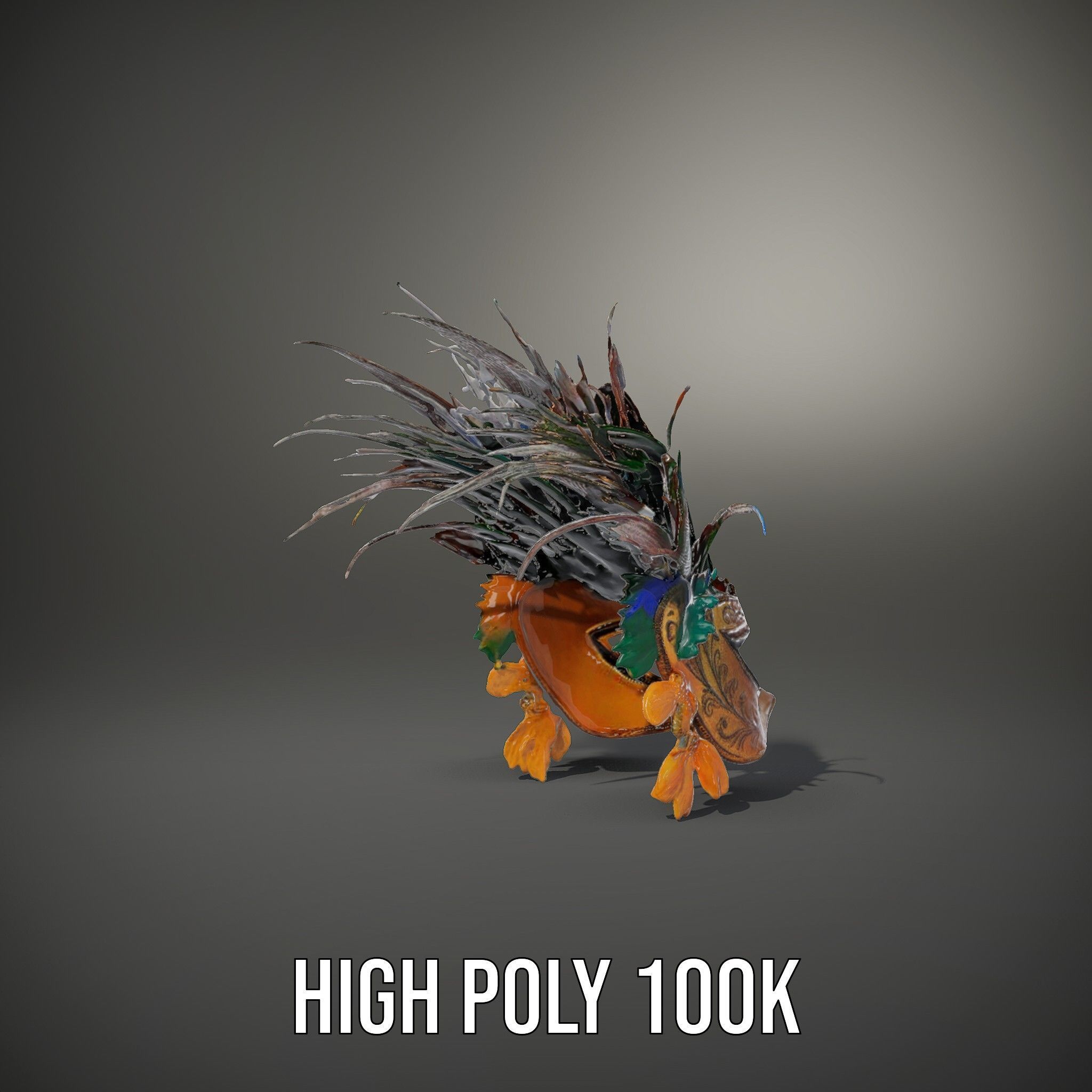 Venetian Peacock Feather Mask Model Pack Low-poly 3D model_10
