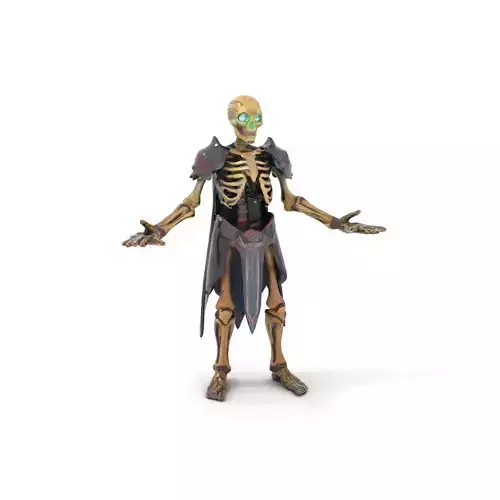 Skeleton Warrior Character Model  Rigged and Animated Low-poly 3D model