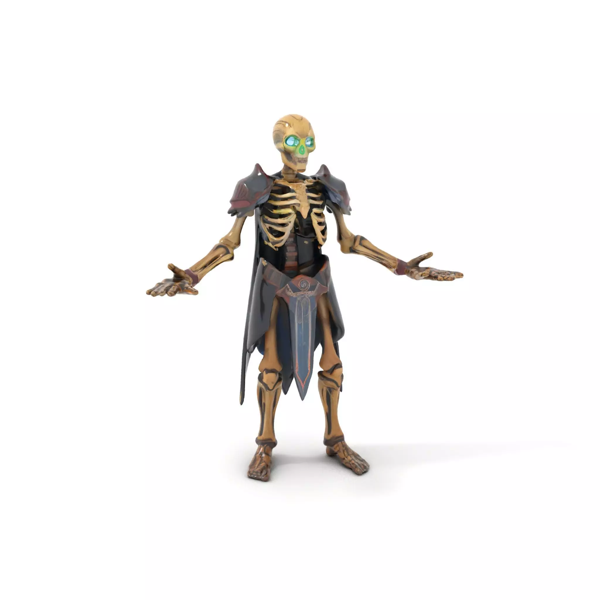 Skeleton Warrior Character Model  Rigged and Animated Low-poly 3D model_0
