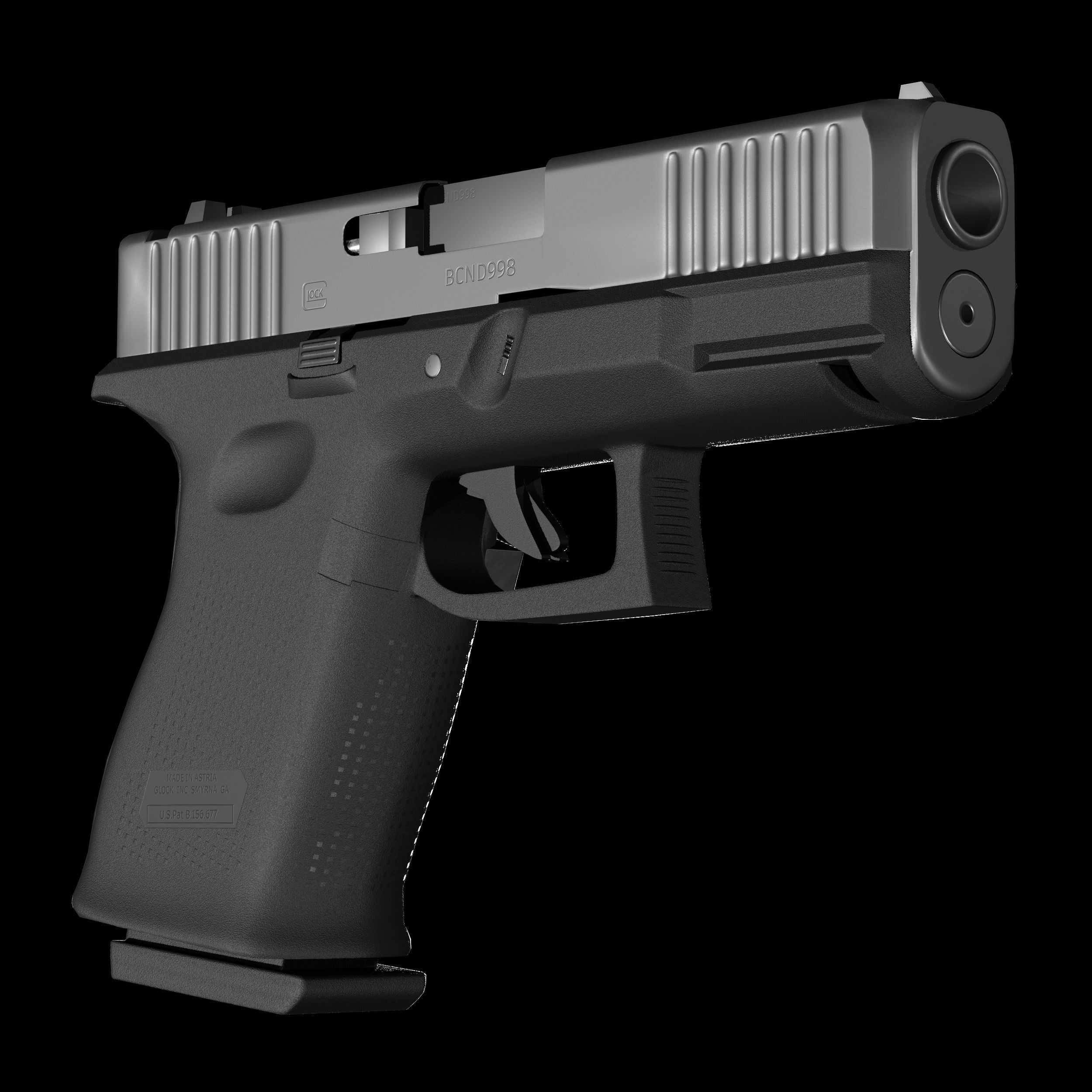 Glock 19 gen 5 Low-poly 3D model_2