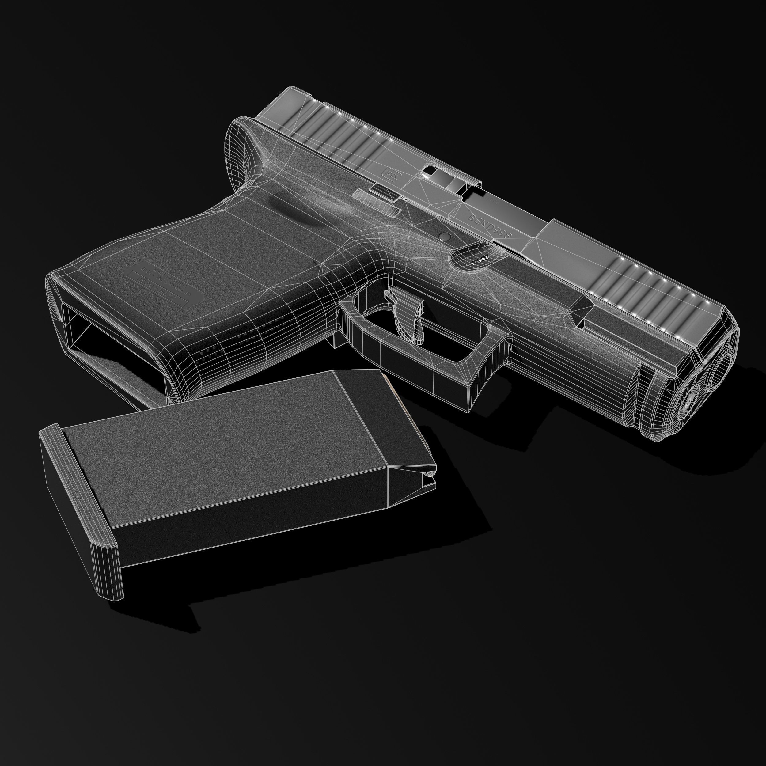 Glock 19 gen 5 Low-poly 3D model_7
