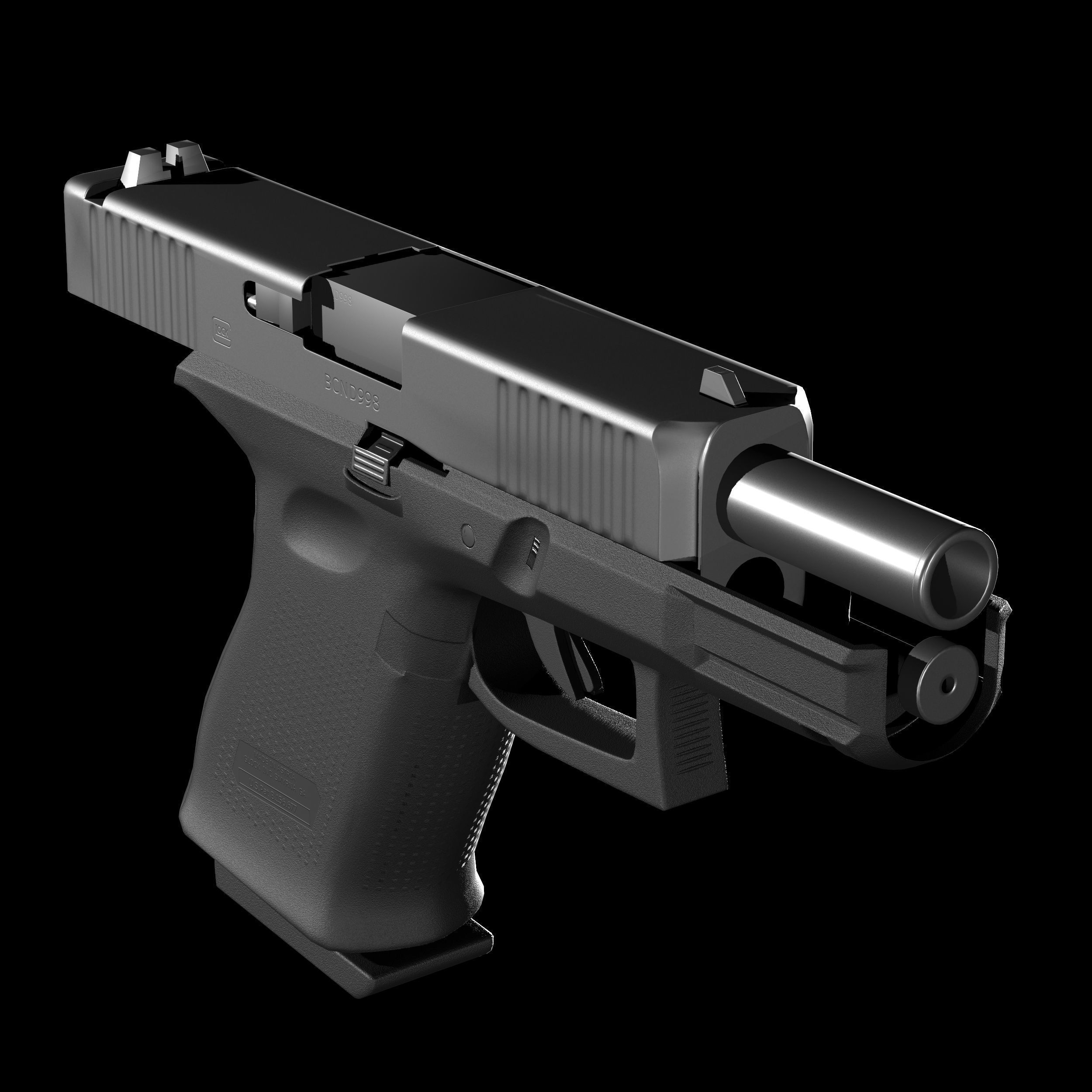 Glock 19 gen 5 Low-poly 3D model_4