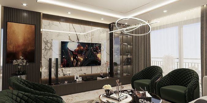  Luxurious and Inviting Living Space 3D model