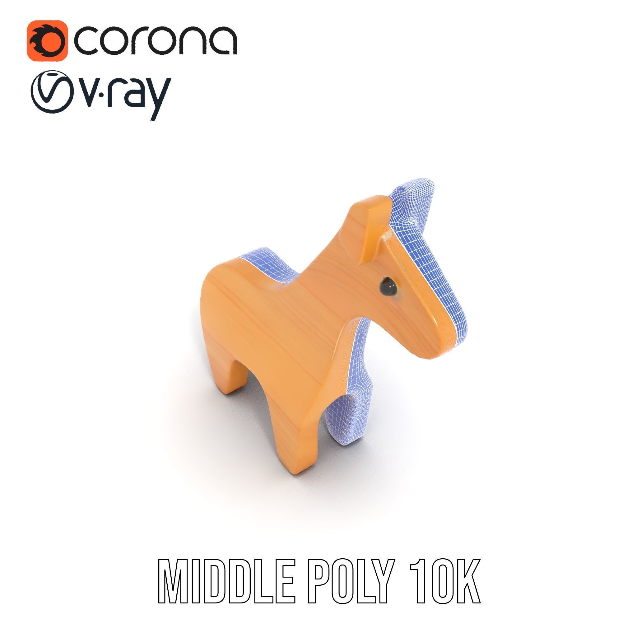 Wooden Giraffe Toy model pack Low-poly 3D model_29