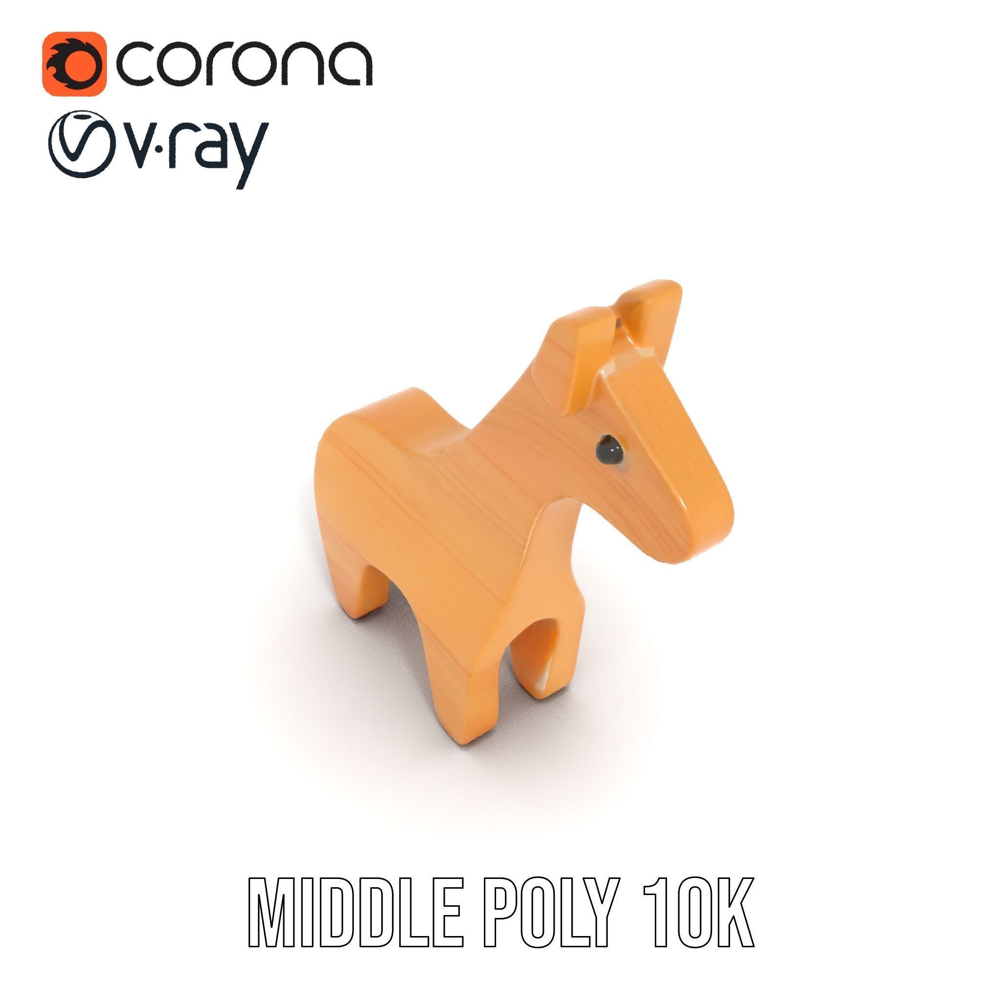 Wooden Giraffe Toy model pack Low-poly 3D model_6