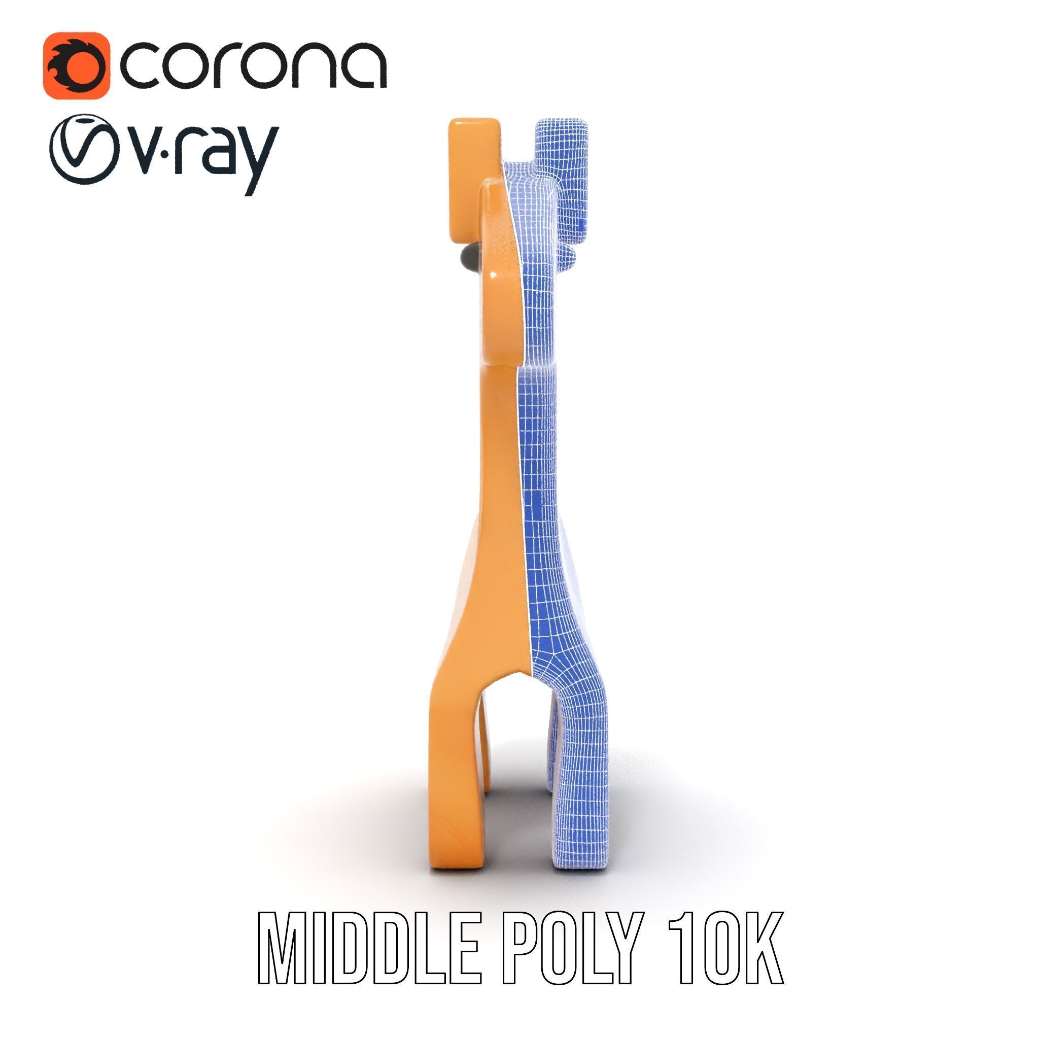 Wooden Giraffe Toy model pack Low-poly 3D model_27