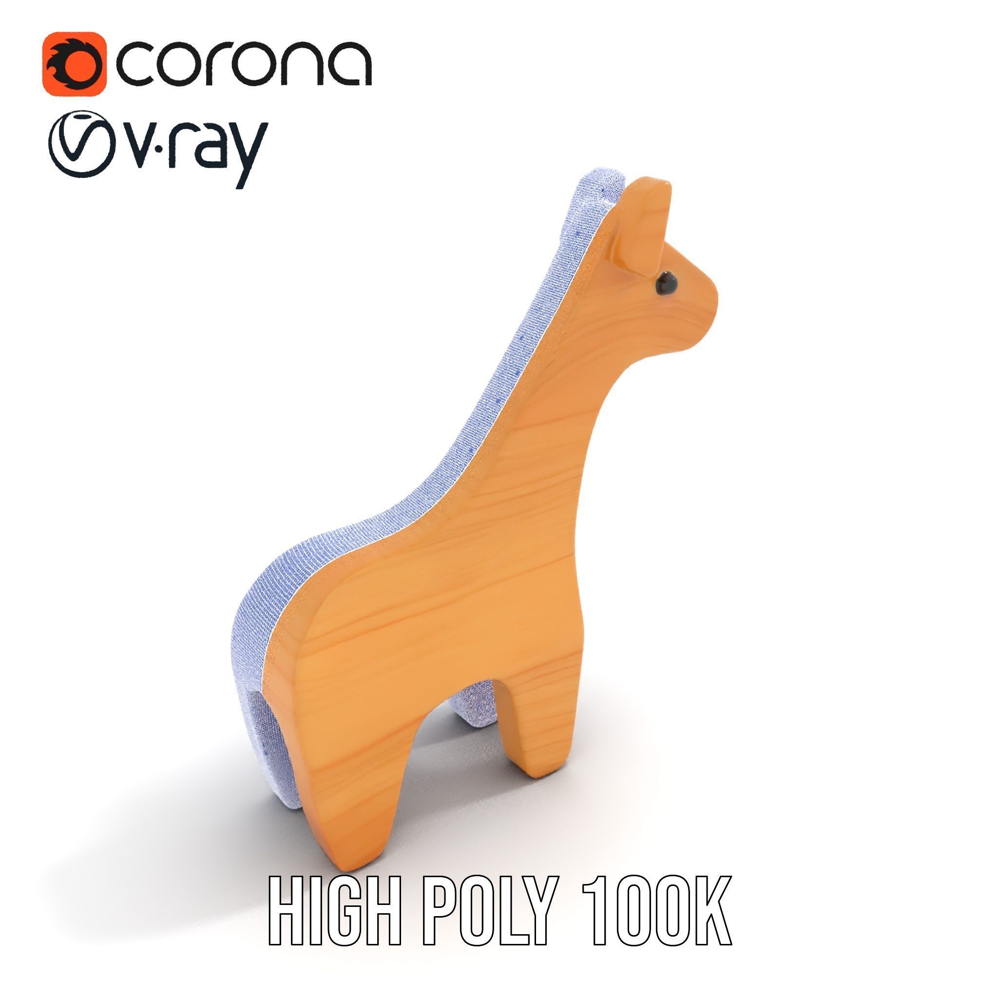 Wooden Giraffe Toy model pack Low-poly 3D model_20