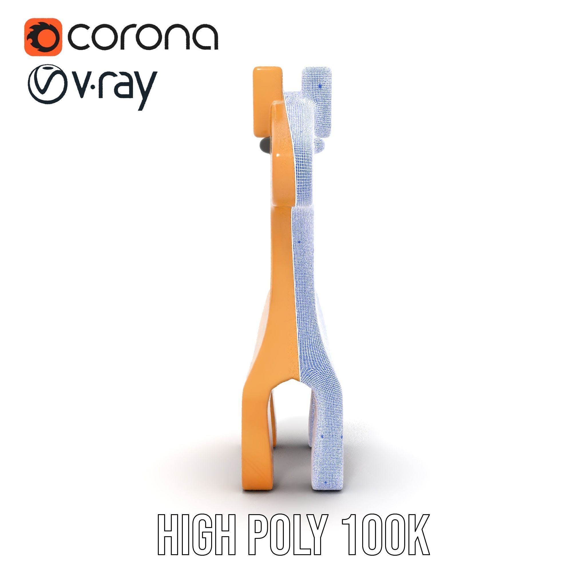 Wooden Giraffe Toy model pack Low-poly 3D model_32