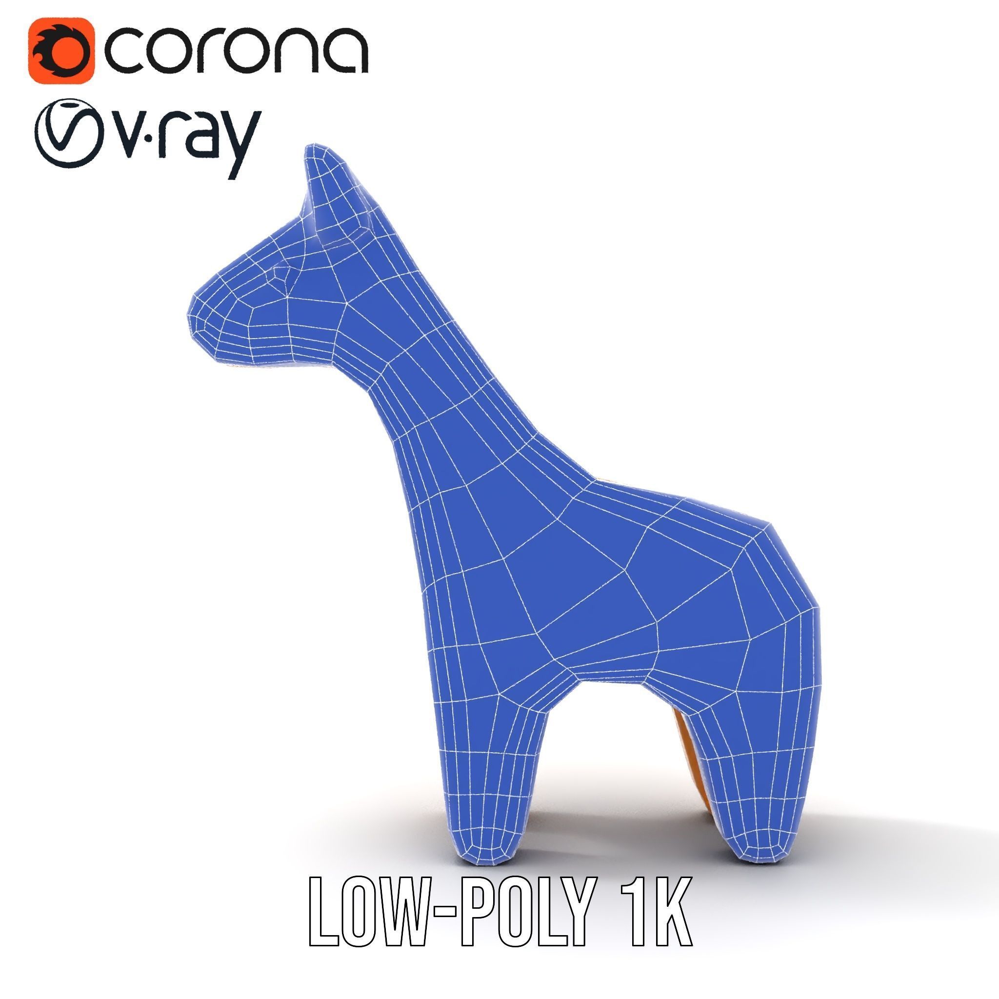 Wooden Giraffe Toy model pack Low-poly 3D model_28