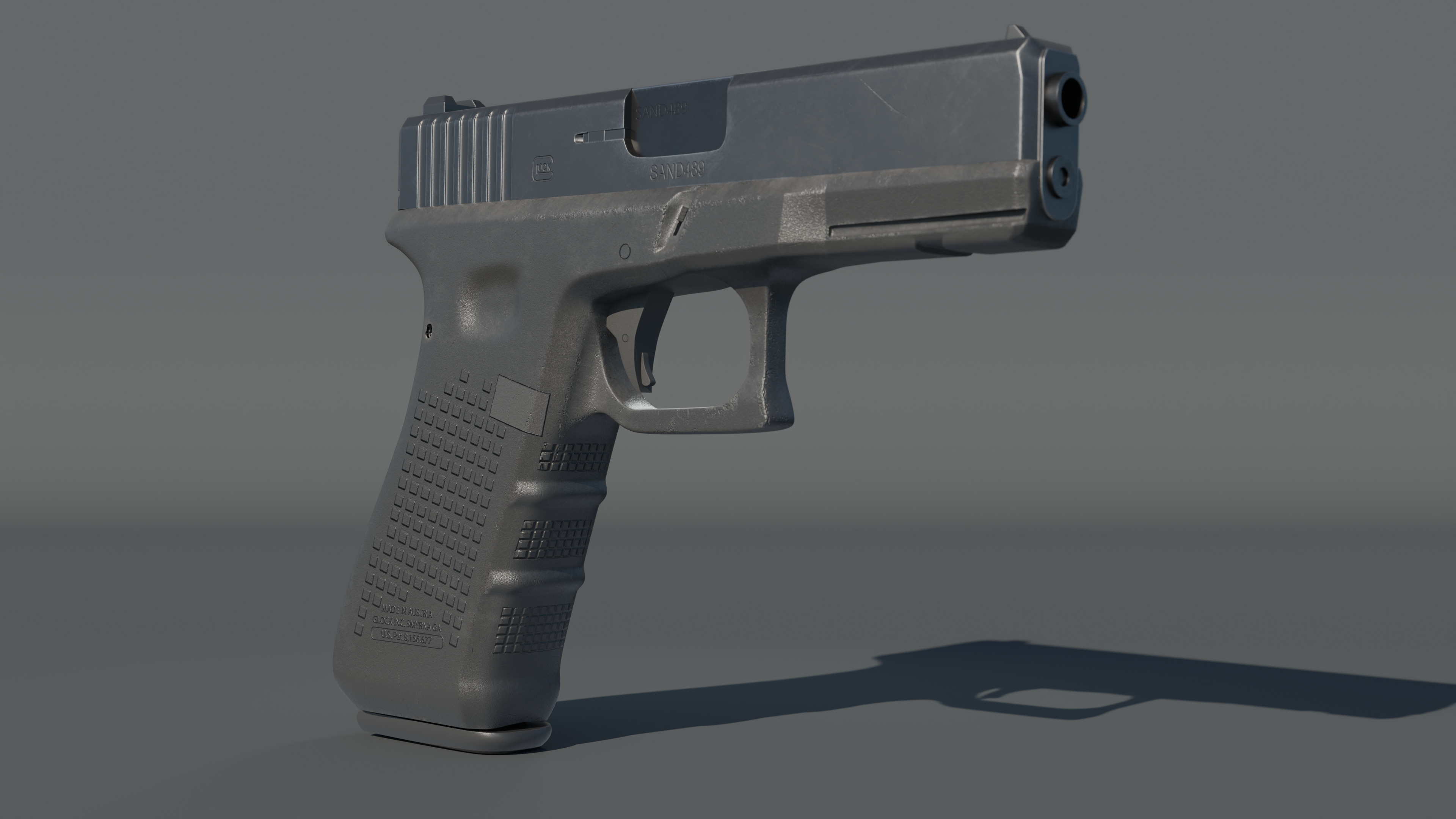 GLOCK 17 handgun high poly 3D model_5
