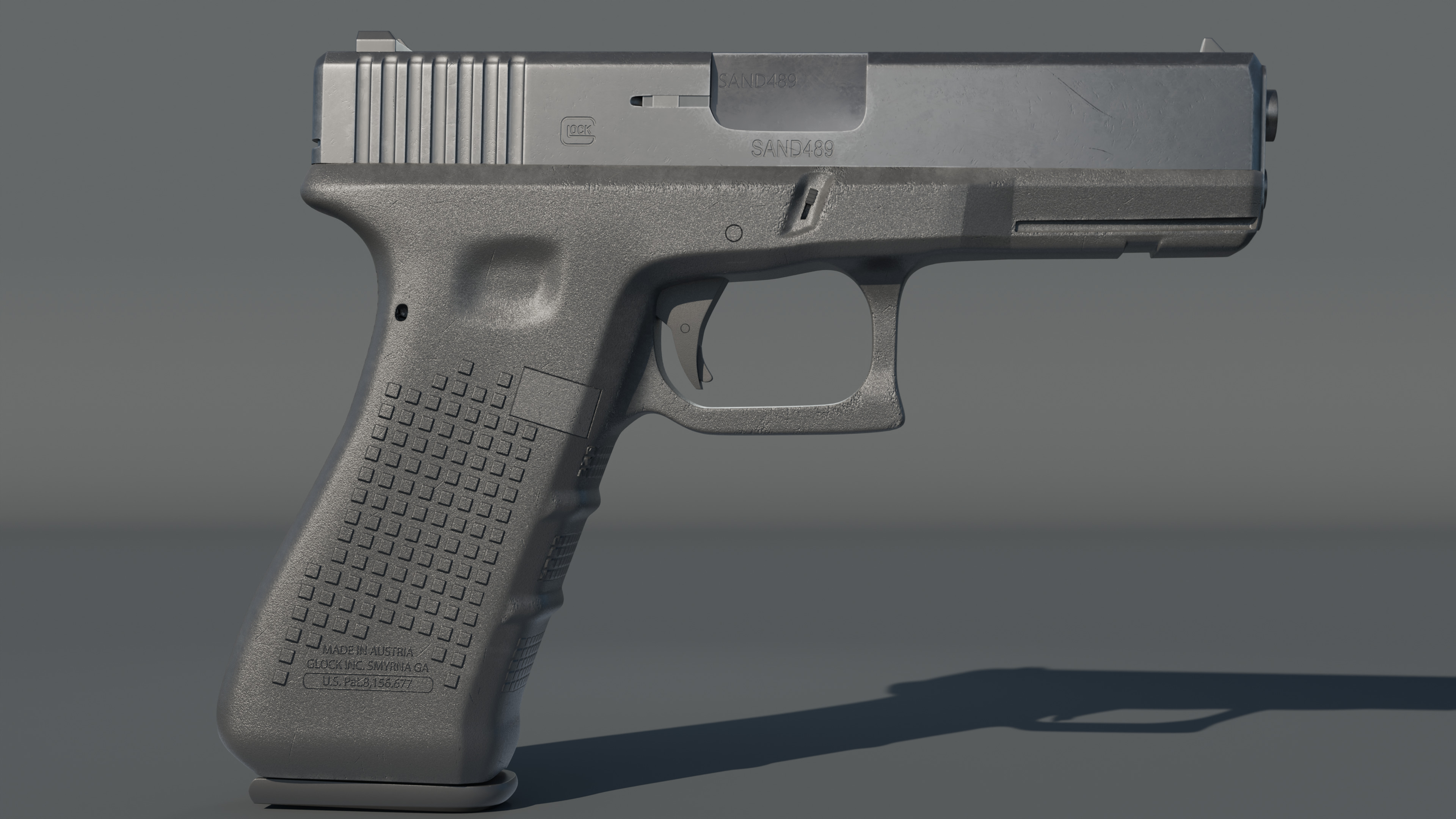GLOCK 17 handgun high poly 3D model_6