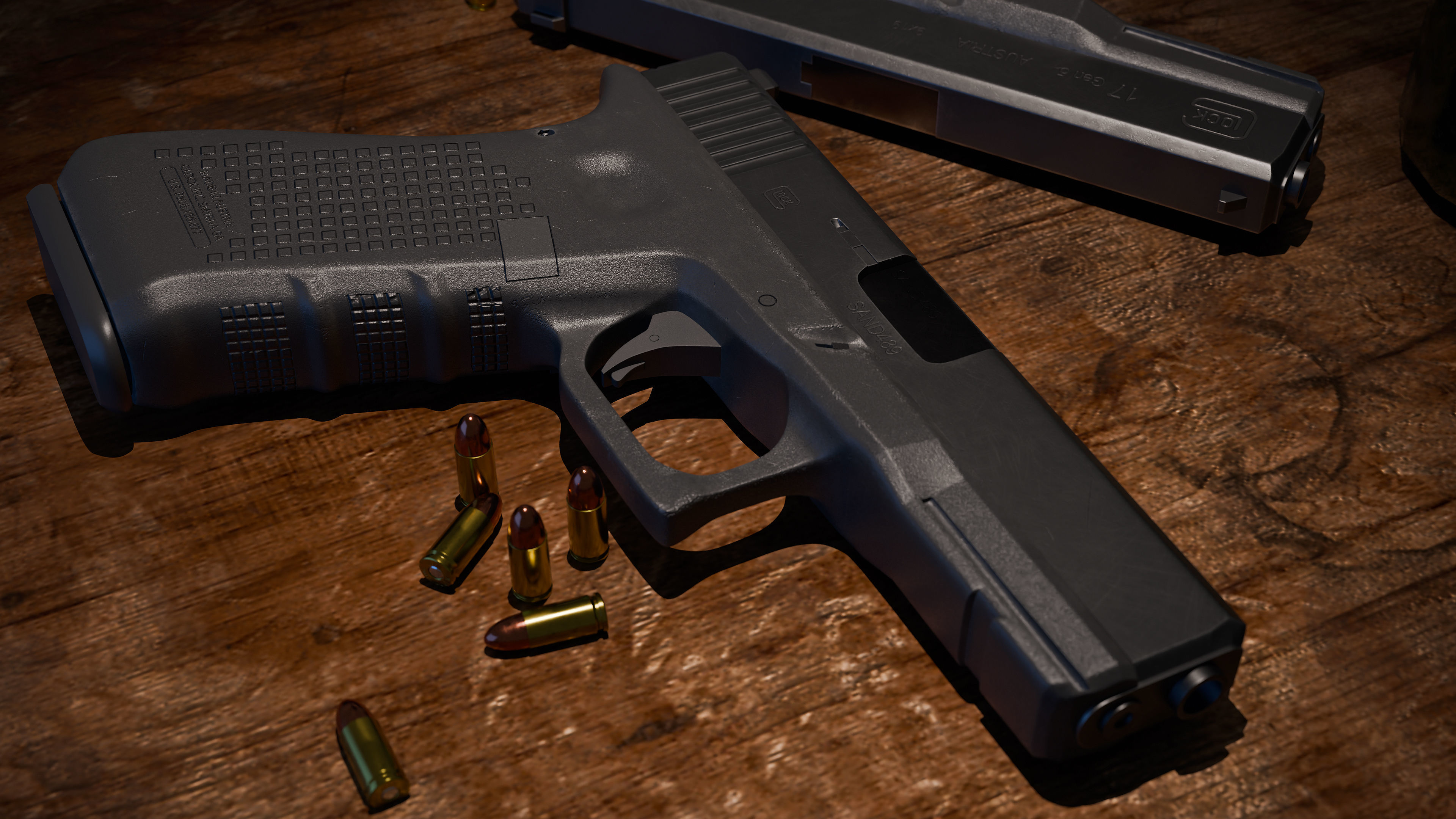 GLOCK 17 handgun high poly 3D model_3