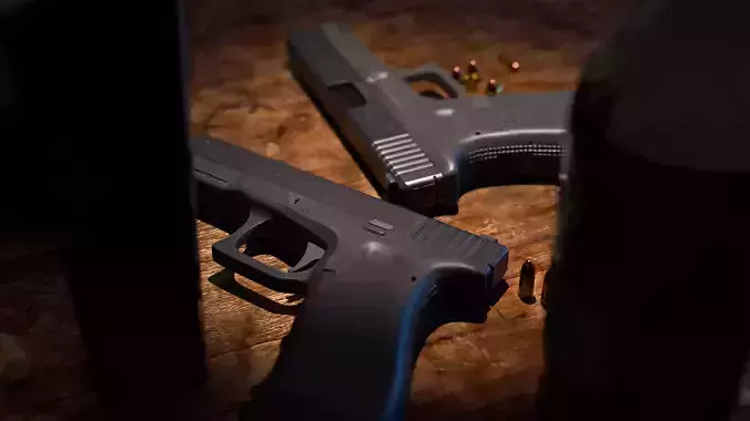 GLOCK 17 handgun high poly