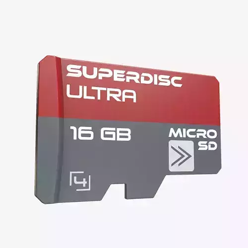 Micro SD Card PBR Low-poly 3D model