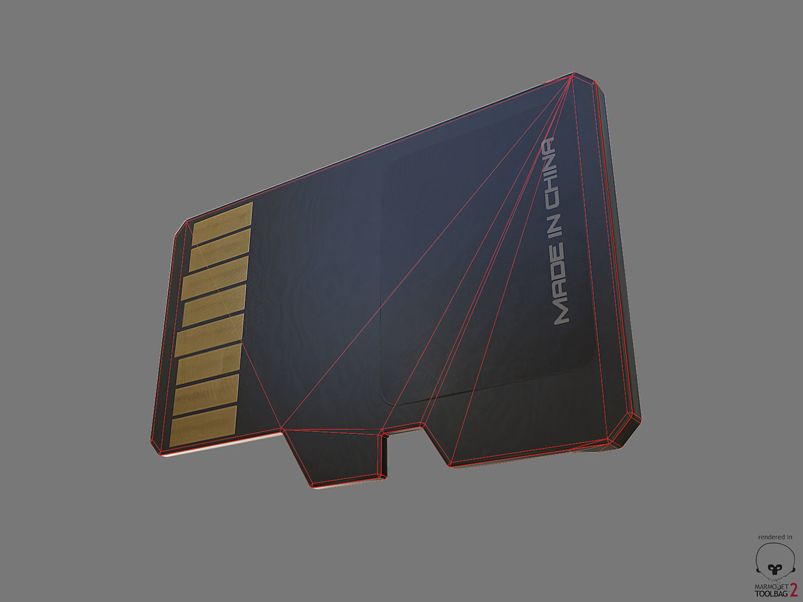 Micro SD Card PBR Low-poly 3D model_9
