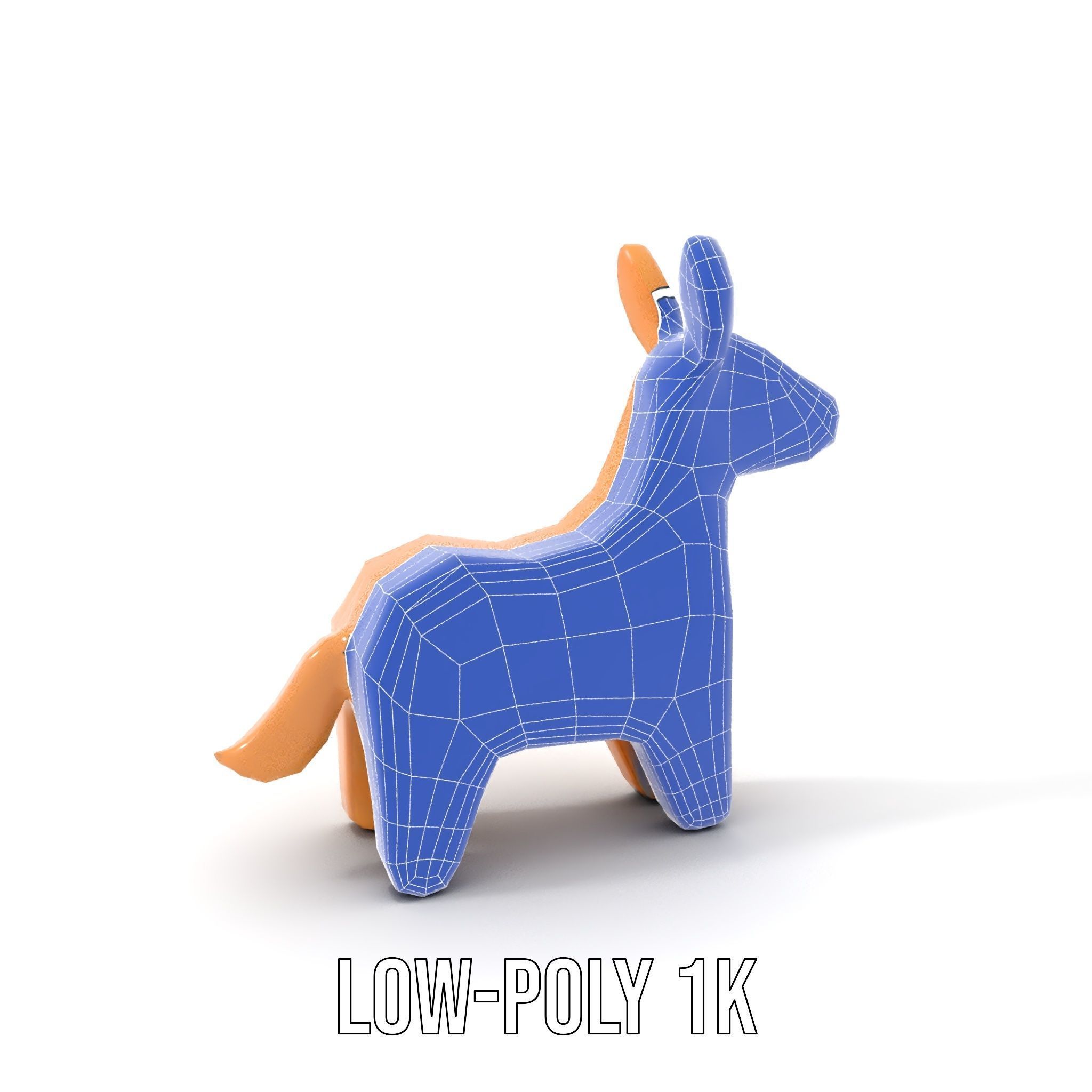 Wooden Animal Model Pack for Games and Animation Low-poly 3D model_11