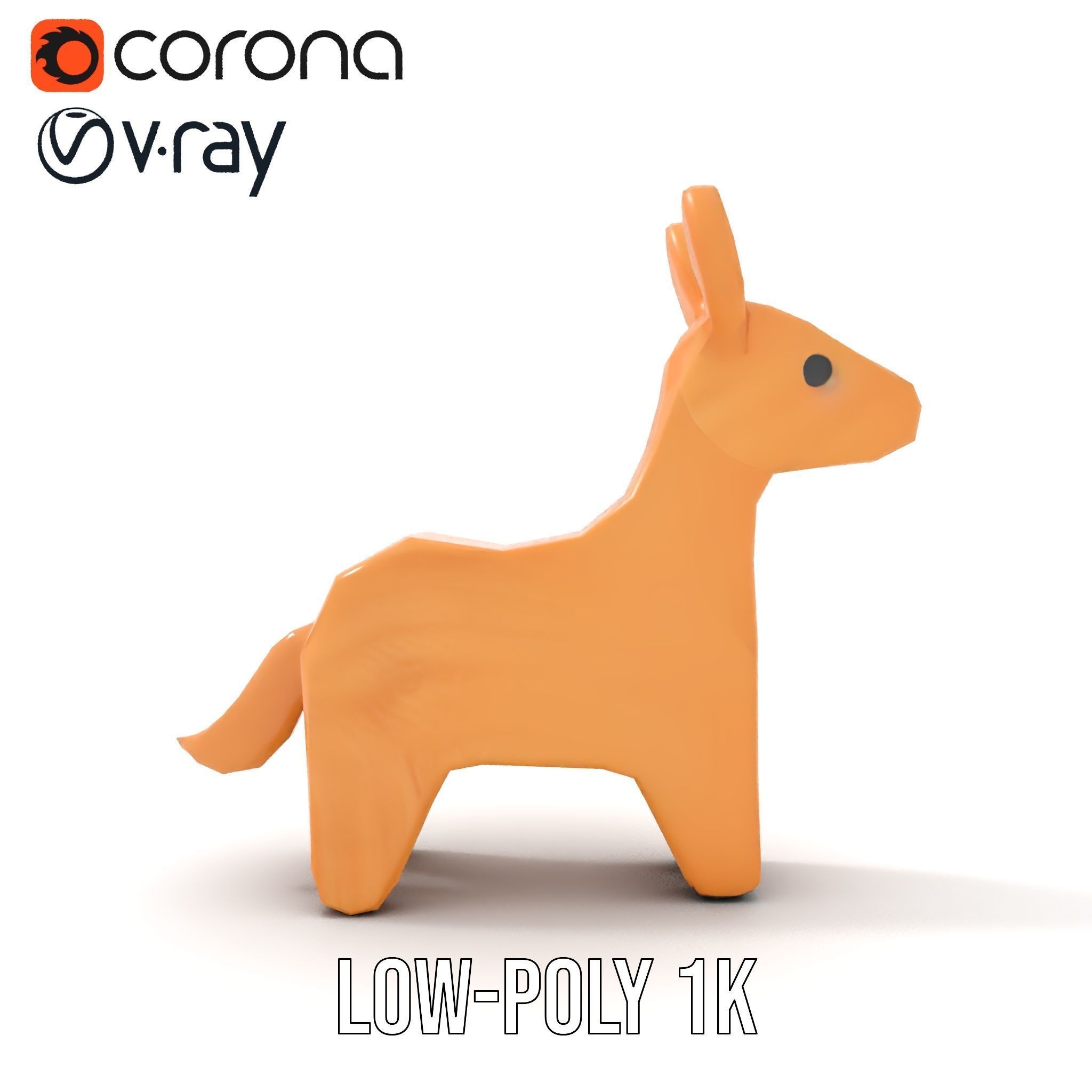 Wooden Animal Model Pack for Games and Animation Low-poly 3D model_20