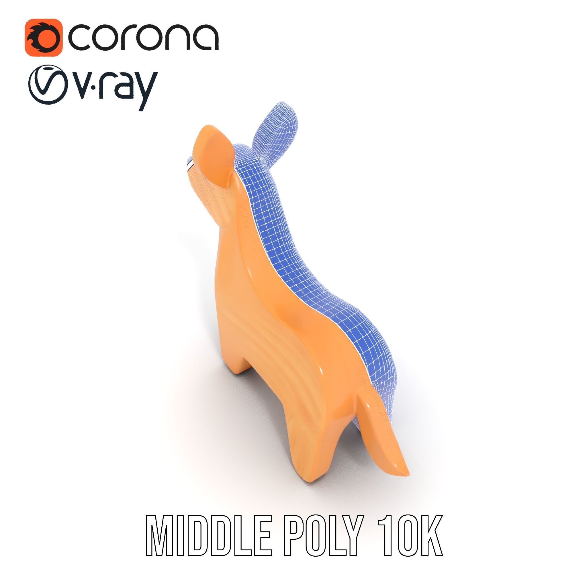 Wooden Animal Model Pack for Games and Animation Low-poly 3D model_25