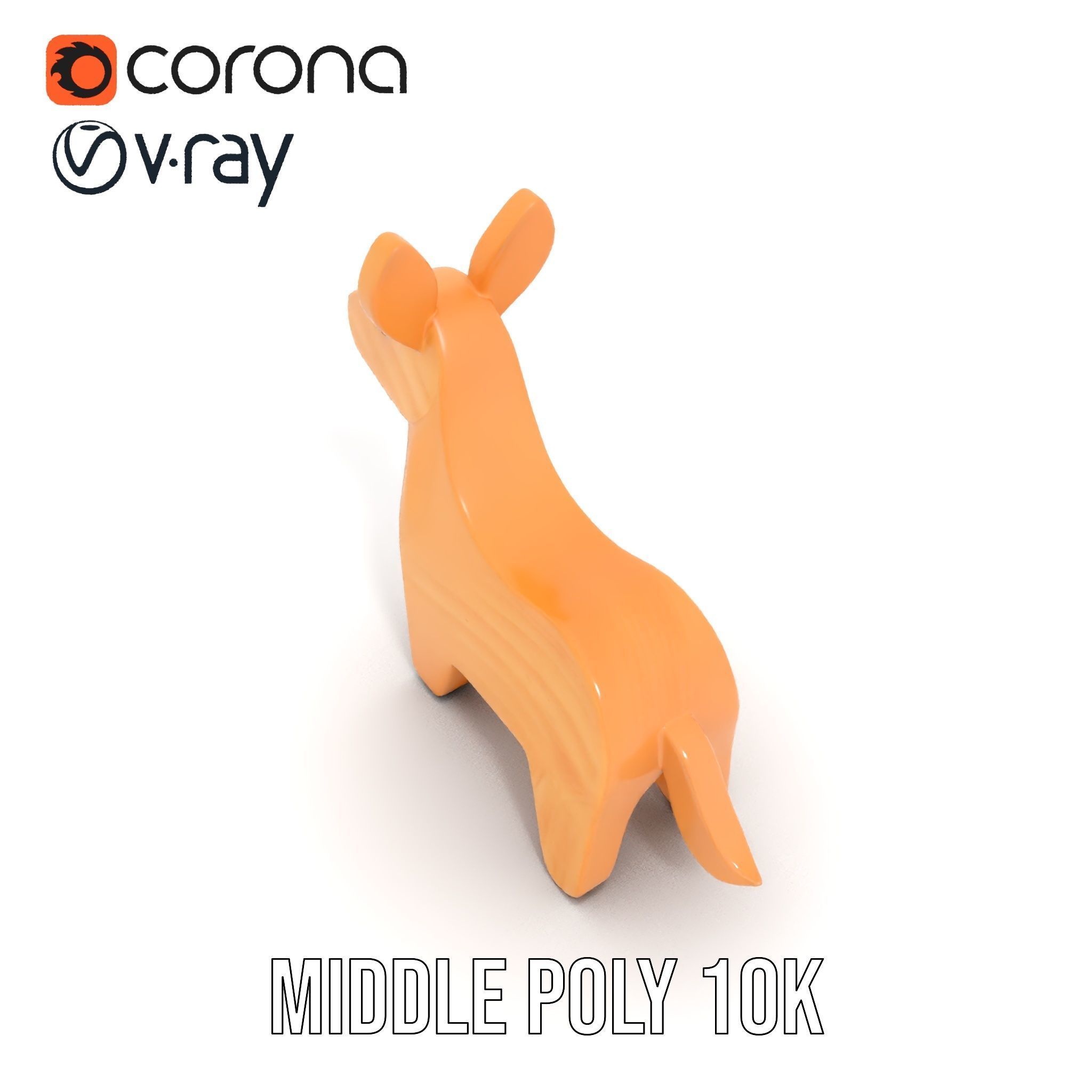 Wooden Animal Model Pack for Games and Animation Low-poly 3D model_6