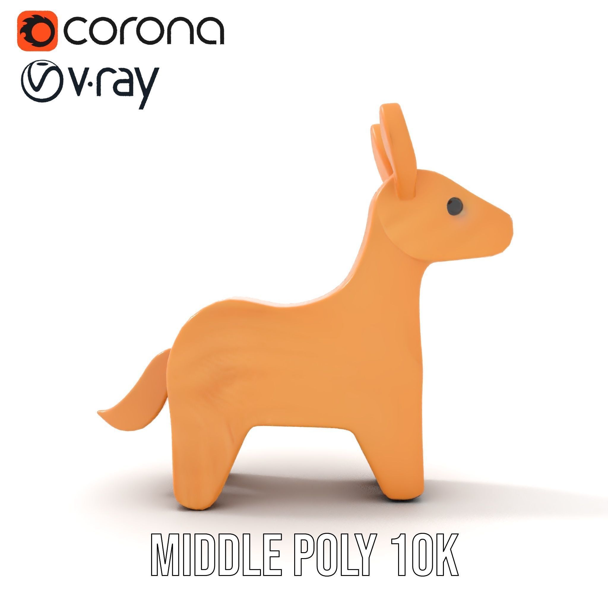 Wooden Animal Model Pack for Games and Animation Low-poly 3D model_13