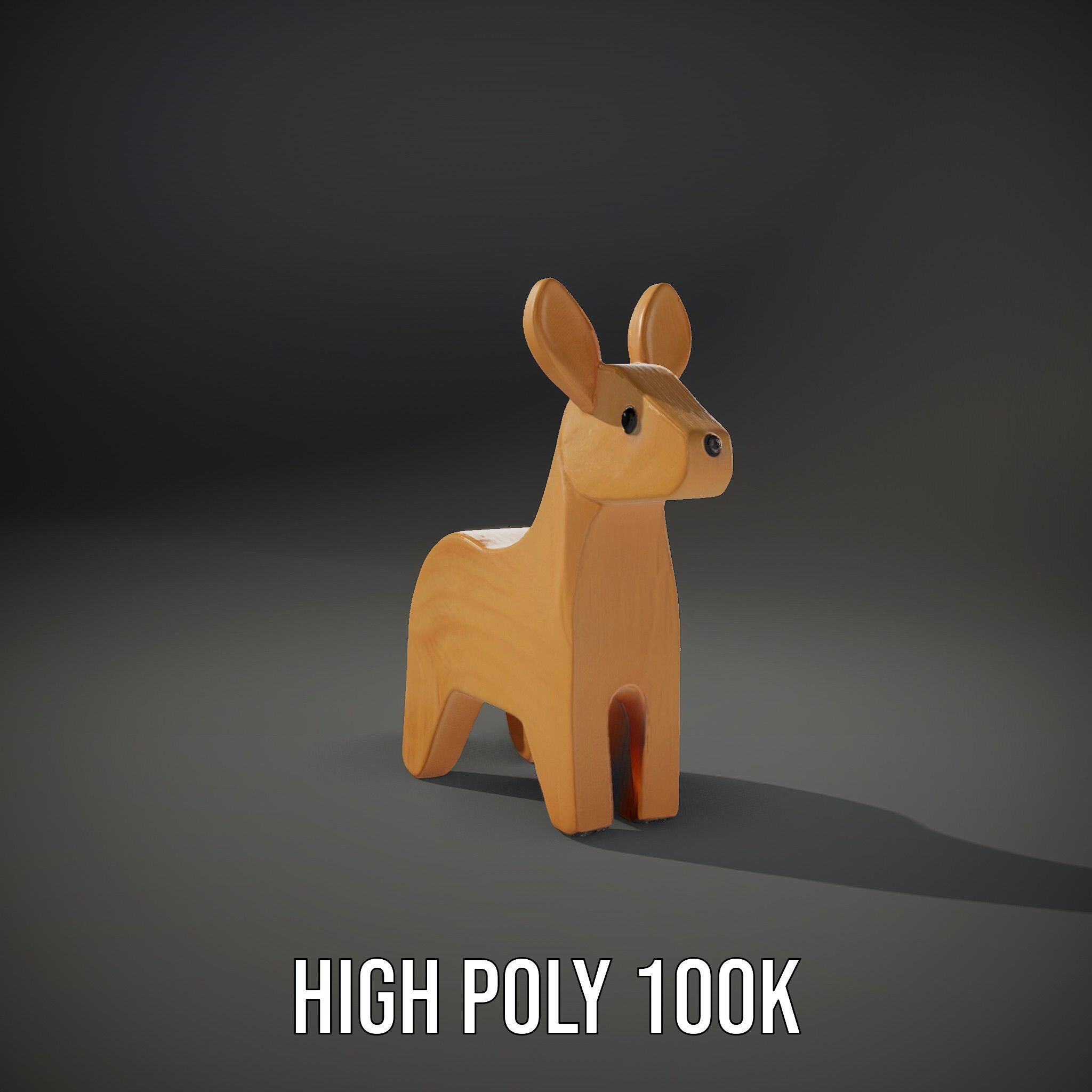 Wooden Animal Model Pack for Games and Animation Low-poly 3D model_12