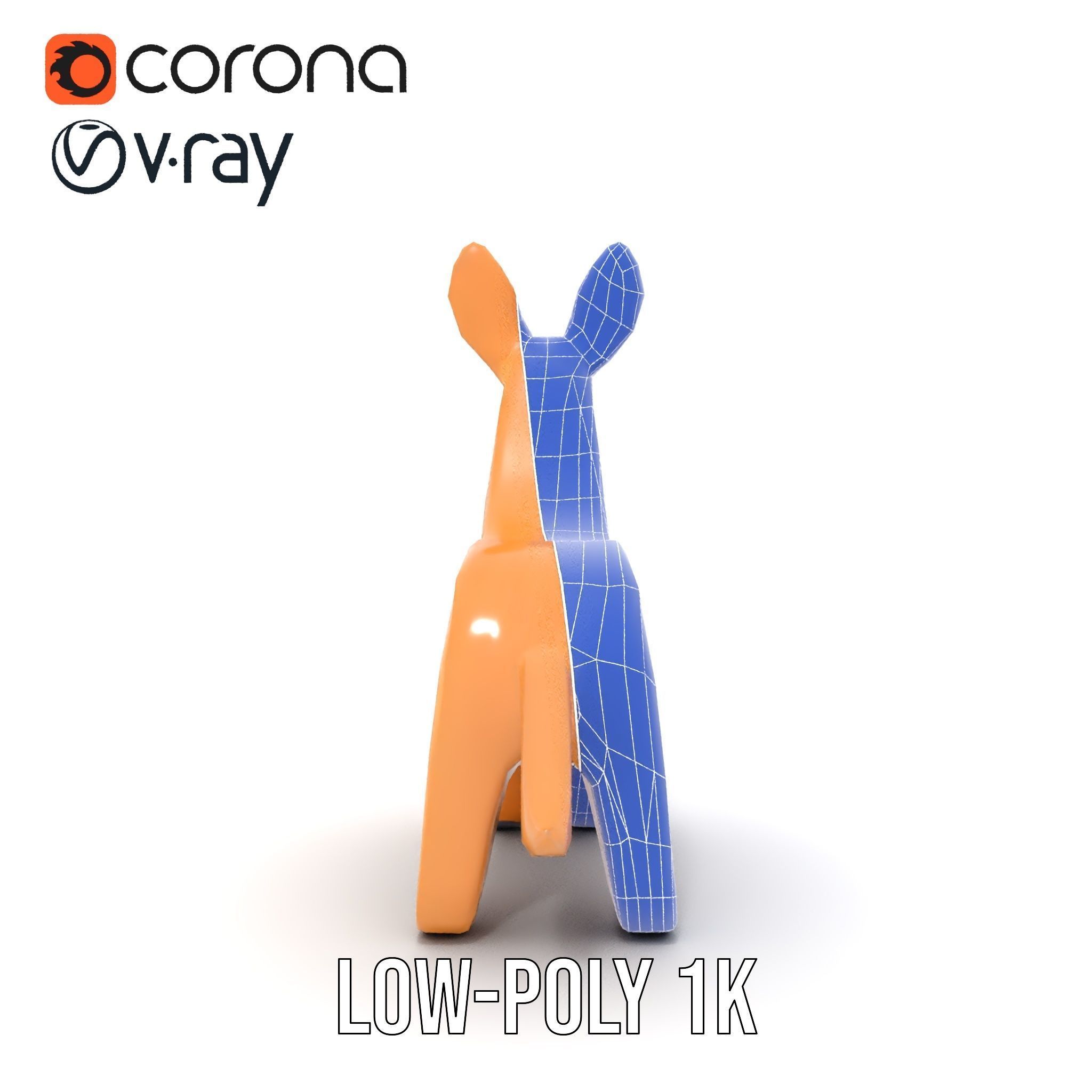 Wooden Animal Model Pack for Games and Animation Low-poly 3D model_30