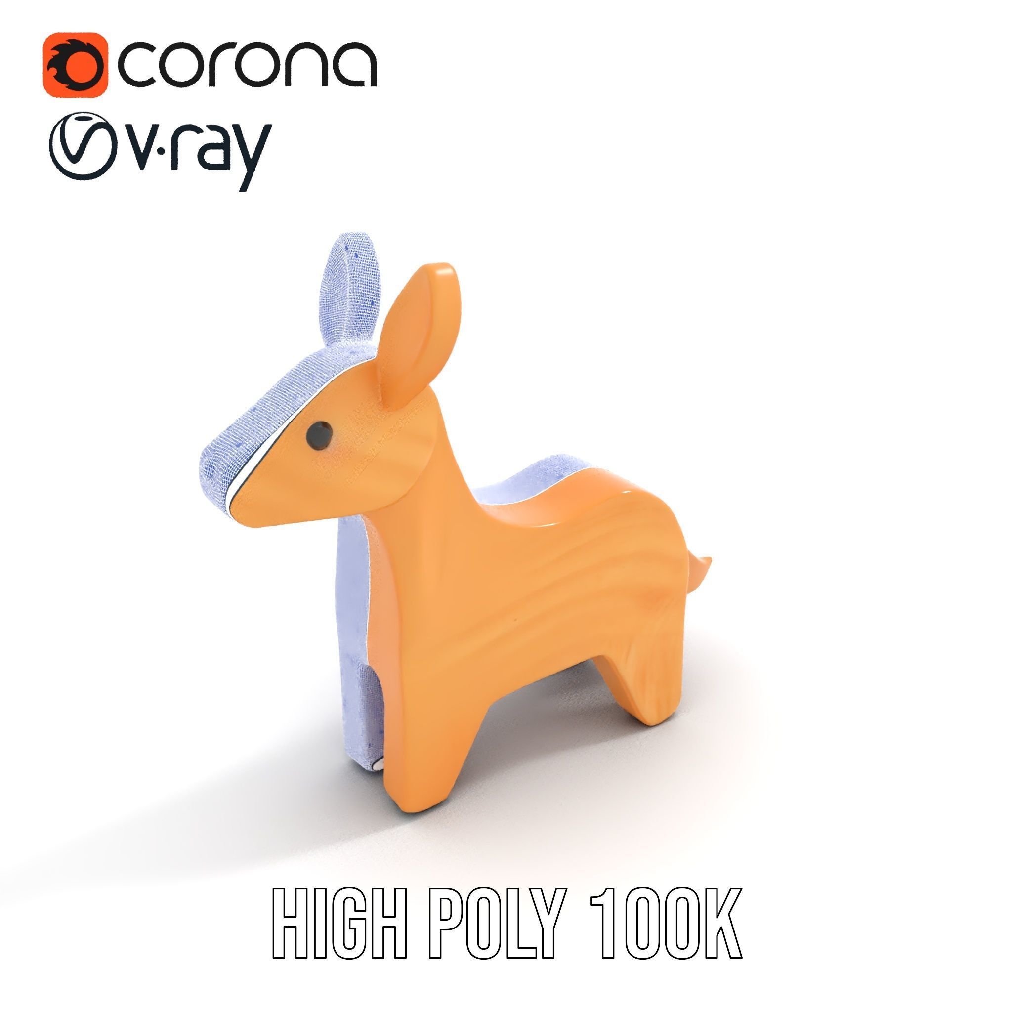 Wooden Animal Model Pack for Games and Animation Low-poly 3D model_31