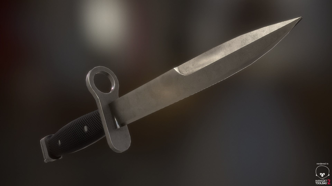 M7 Bayonet assault rifle attachment Low-poly 3D model