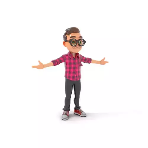 Stylish Youth Character Model Rigged and Animated