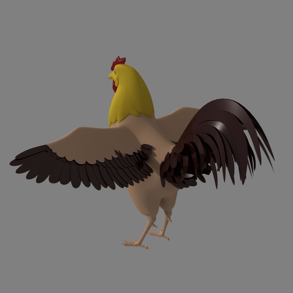 Rooster 3D model_3