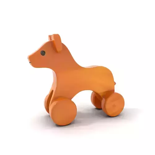 Wooden Animal Toy on Wheels D Model Pack