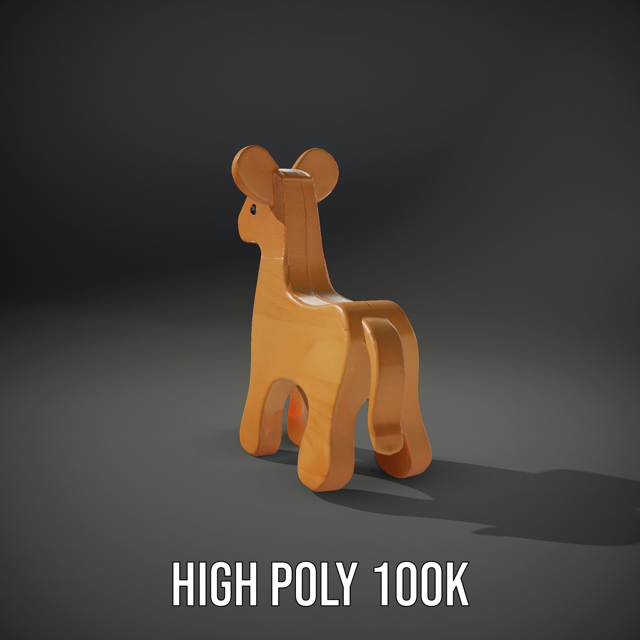 Wooden Animal Toy Model Pack for Rendering and Game Development Low-poly 3D model_17
