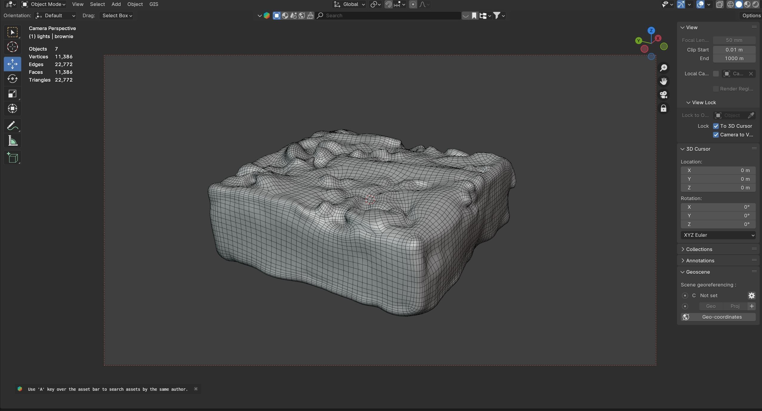 Brownie 4  Low-poly 3D model_7