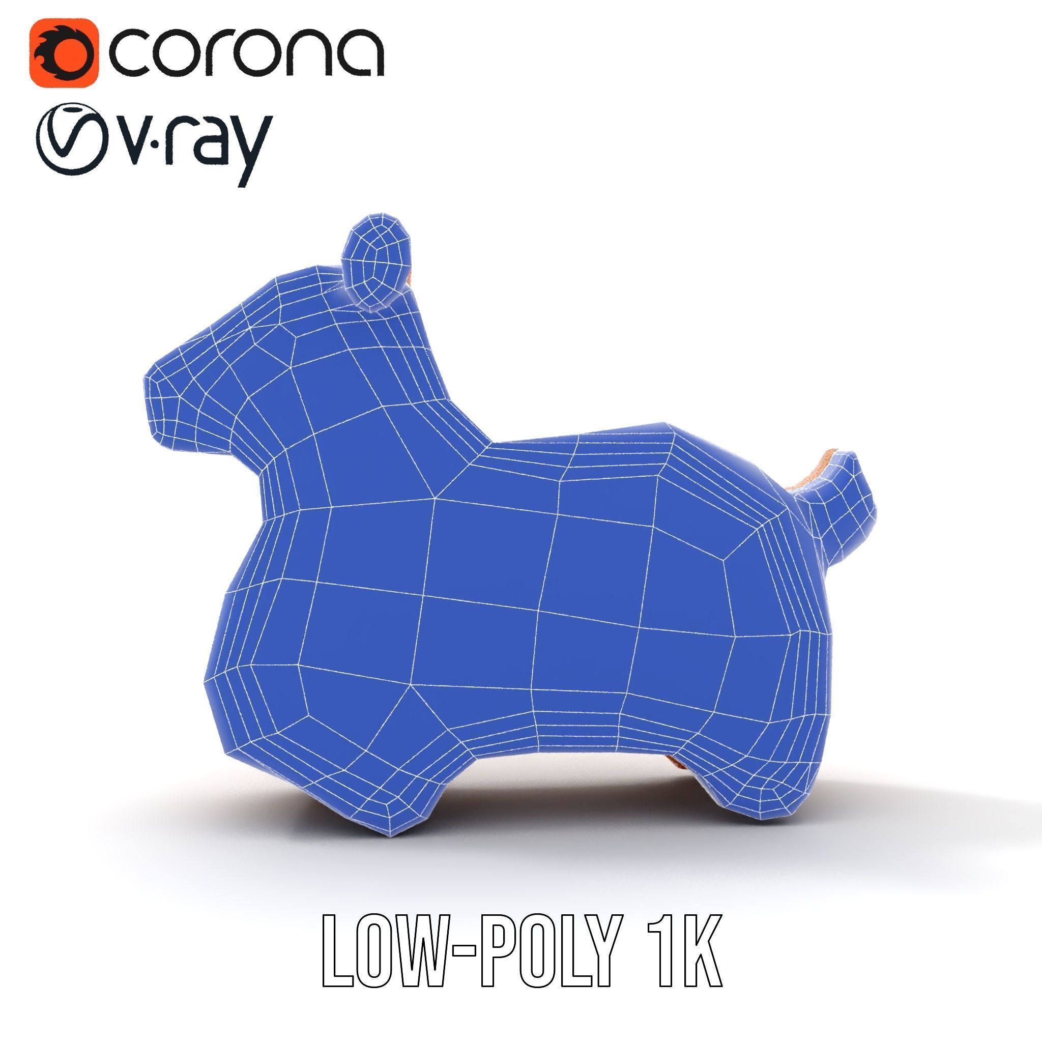 Wooden Animal Figure model pack Low-poly 3D model_30