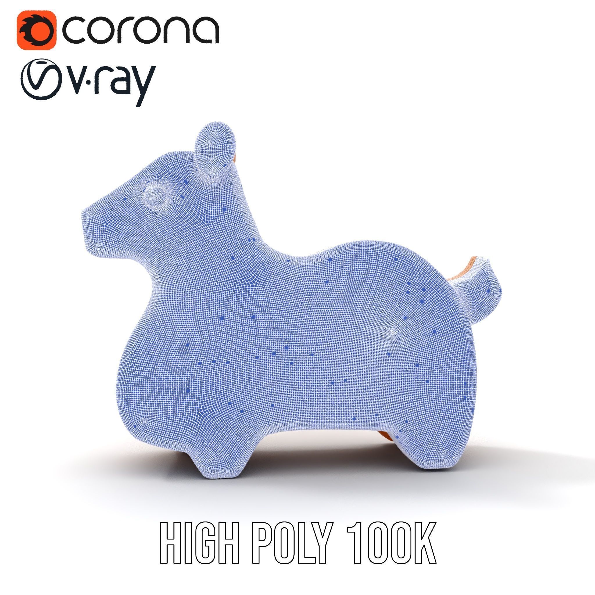 Wooden Animal Figure model pack Low-poly 3D model_32