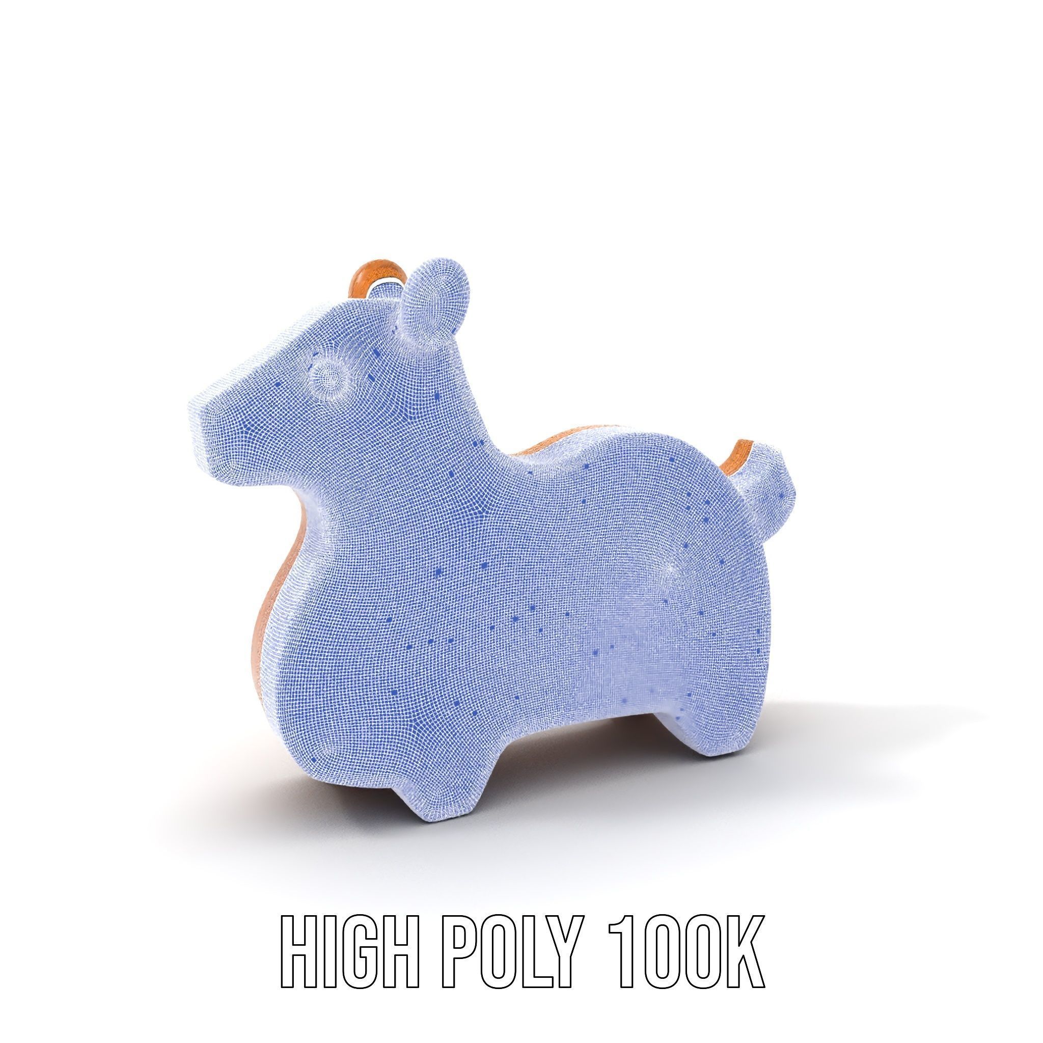 Wooden Animal Figure model pack Low-poly 3D model_4