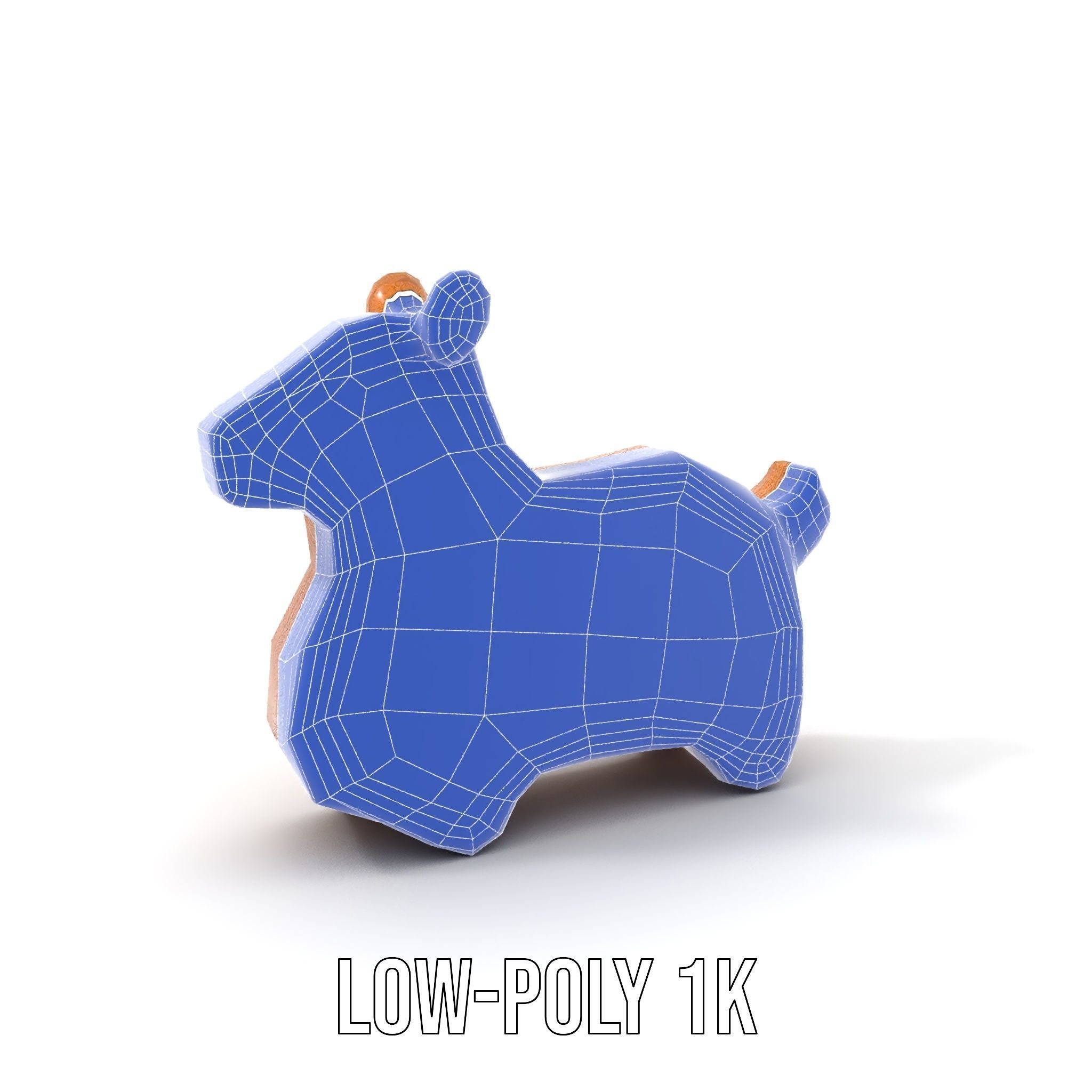 Wooden Animal Figure model pack Low-poly 3D model_26