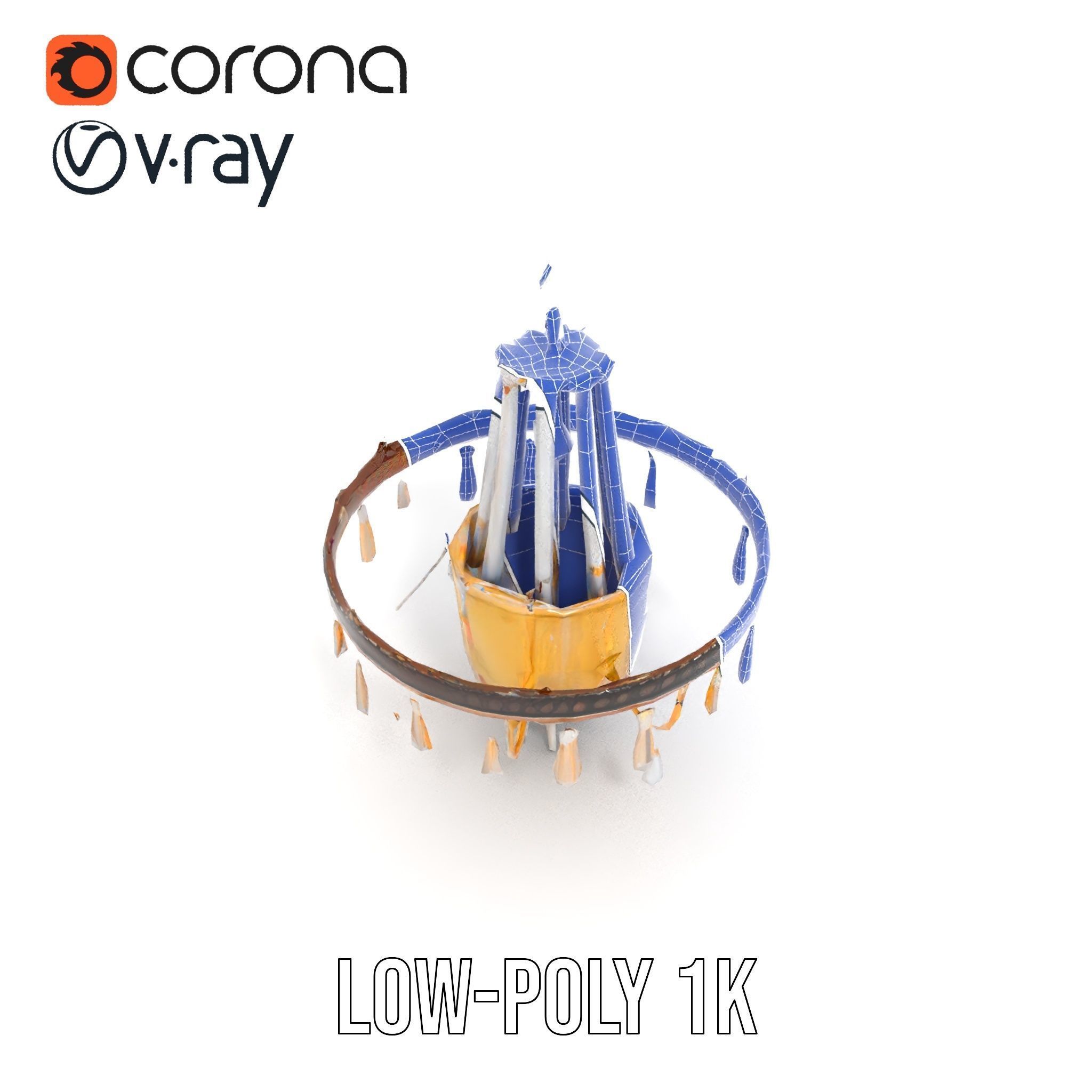 Elegant Crystal Chandelier Model Pack for Interior Design Low-poly 3D model_30