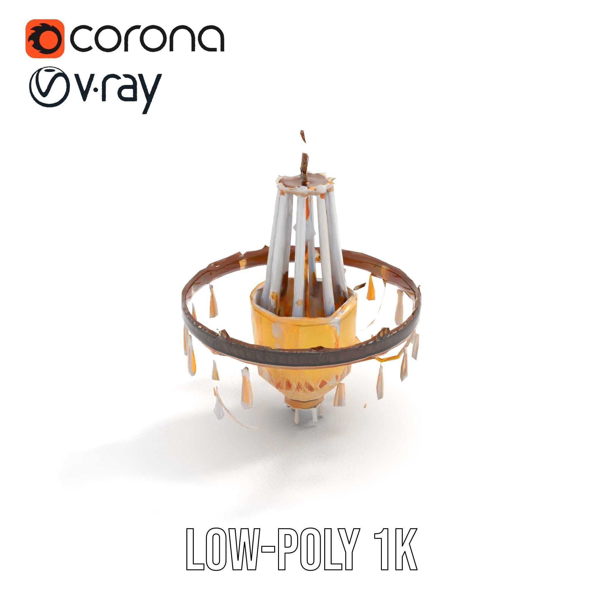 Elegant Crystal Chandelier Model Pack for Interior Design Low-poly 3D model_9