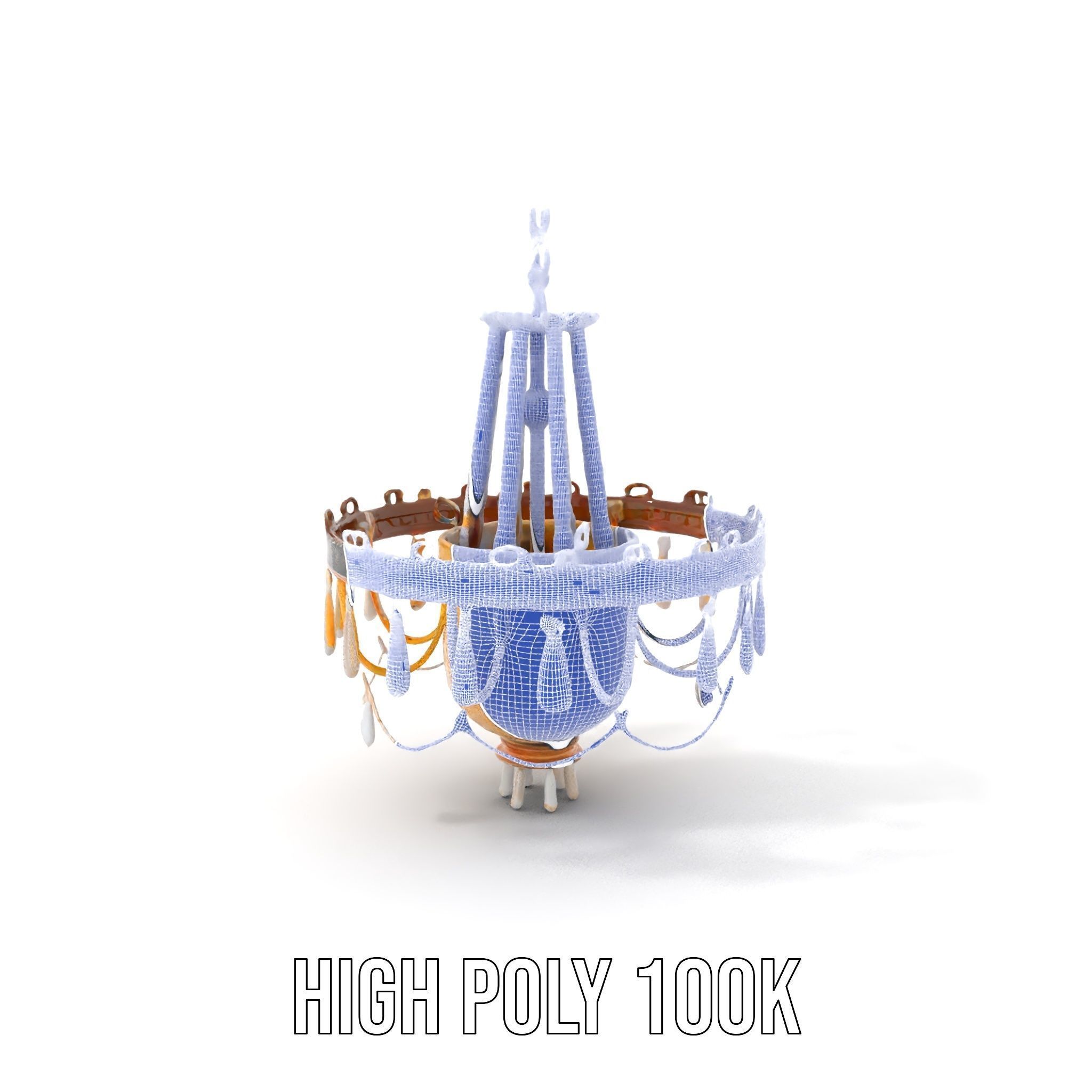 Elegant Crystal Chandelier Model Pack for Interior Design Low-poly 3D model_4