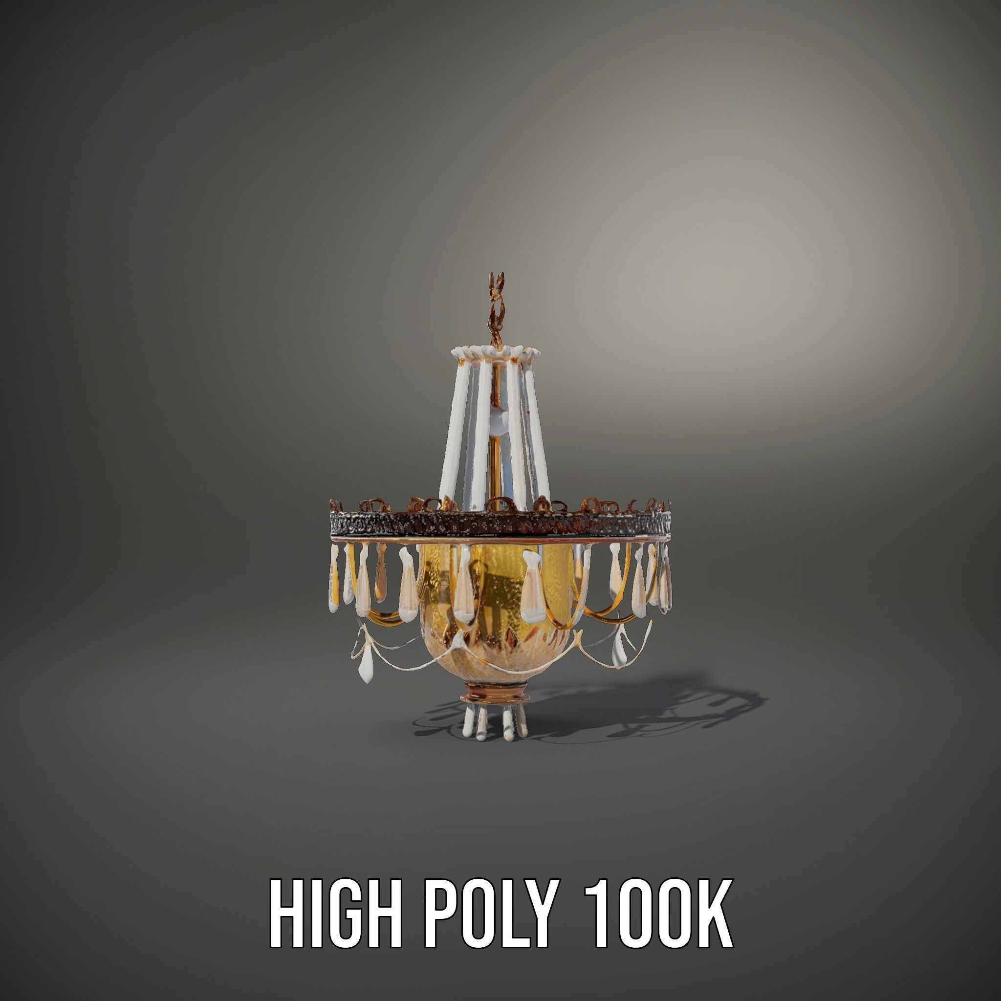 Elegant Crystal Chandelier Model Pack for Interior Design Low-poly 3D model_8