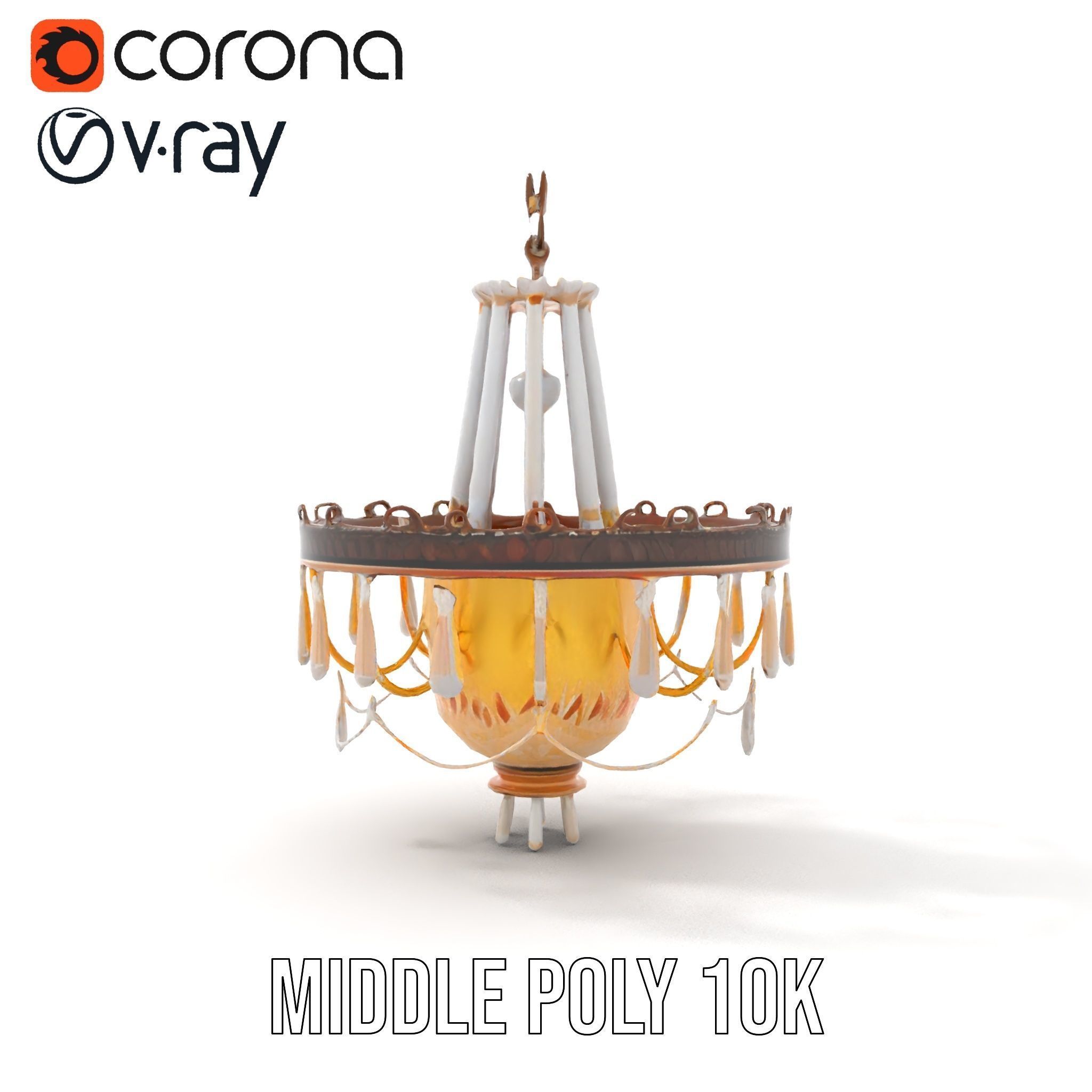 Elegant Crystal Chandelier Model Pack for Interior Design Low-poly 3D model_15